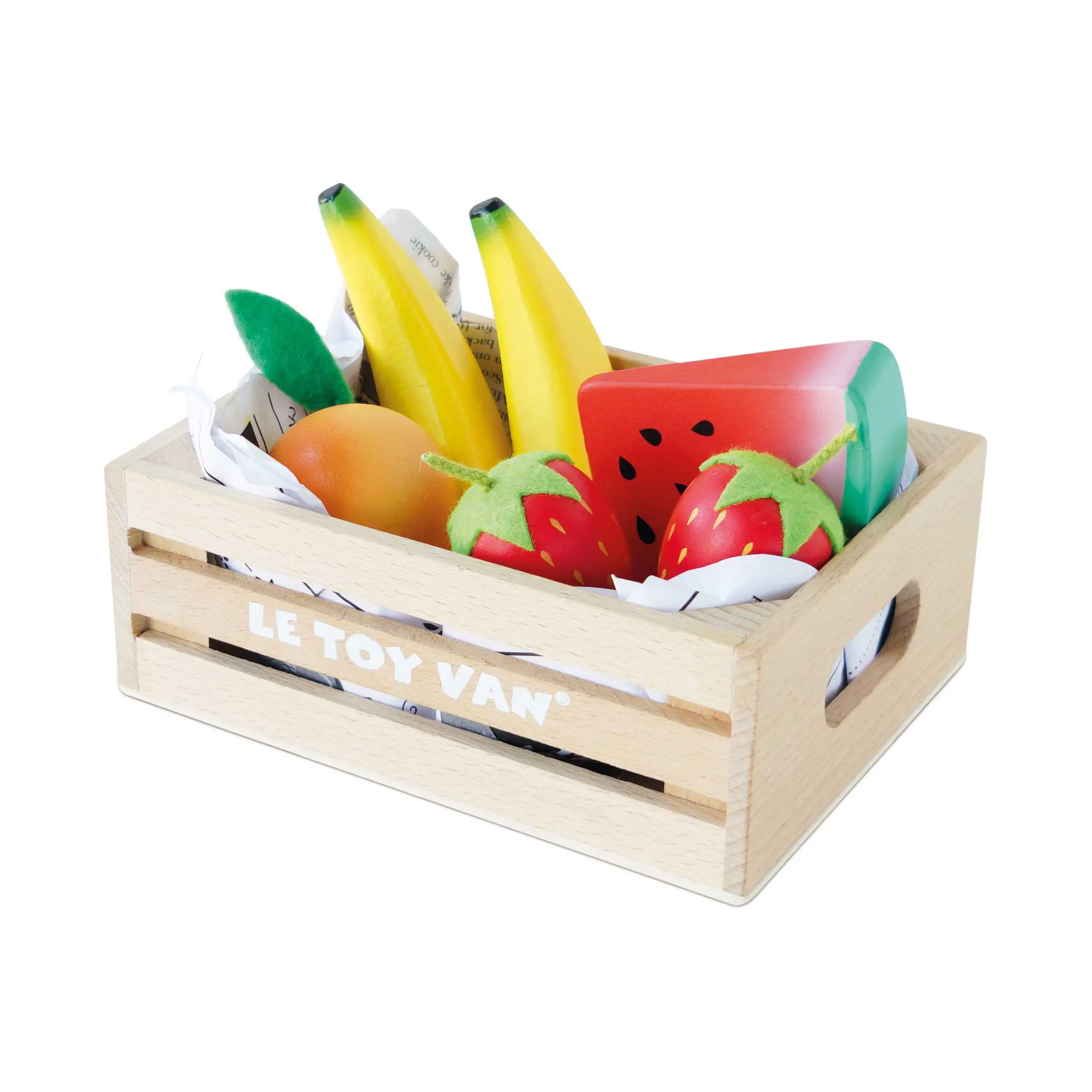 Gemischtes Obst Marktkiste / Smoothie Fruit Wooden Market Crate (New Look)-Le Toy Van (LTV)