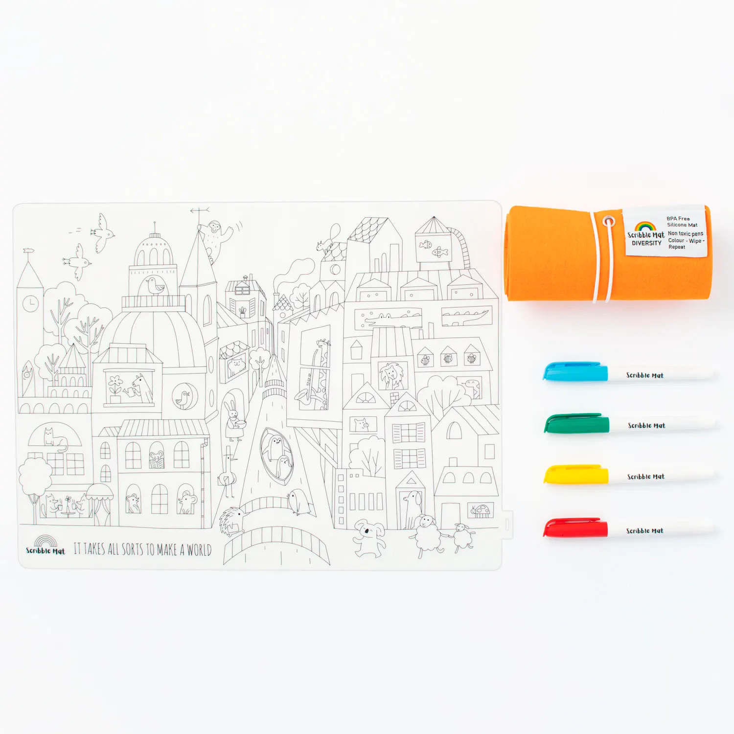 Scribble Mat 4 Farben / 4 colors - Diversity-JuegaConmigo