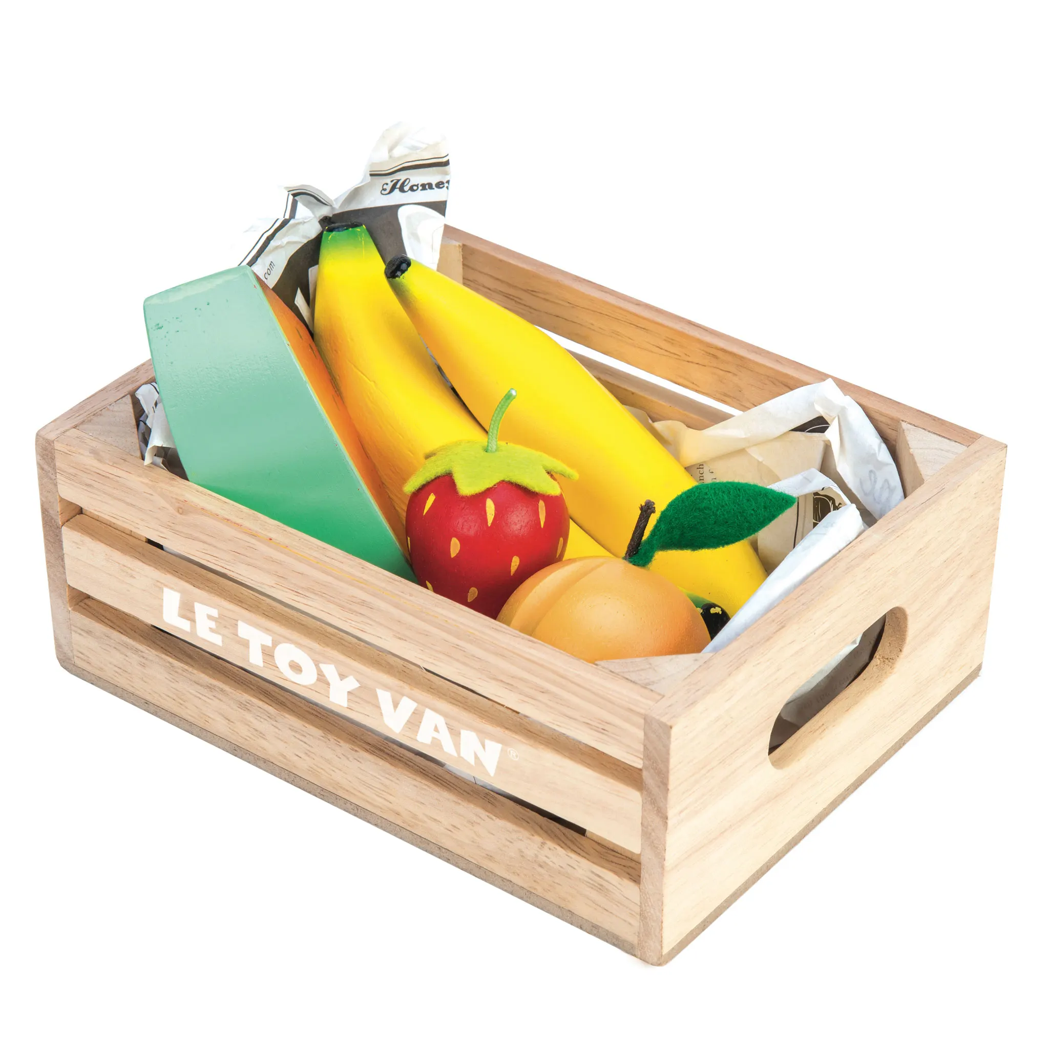Gemischtes Obst Marktkiste / Smoothie Fruit Wooden Market Crate (New Look)-Le Toy Van (LTV)