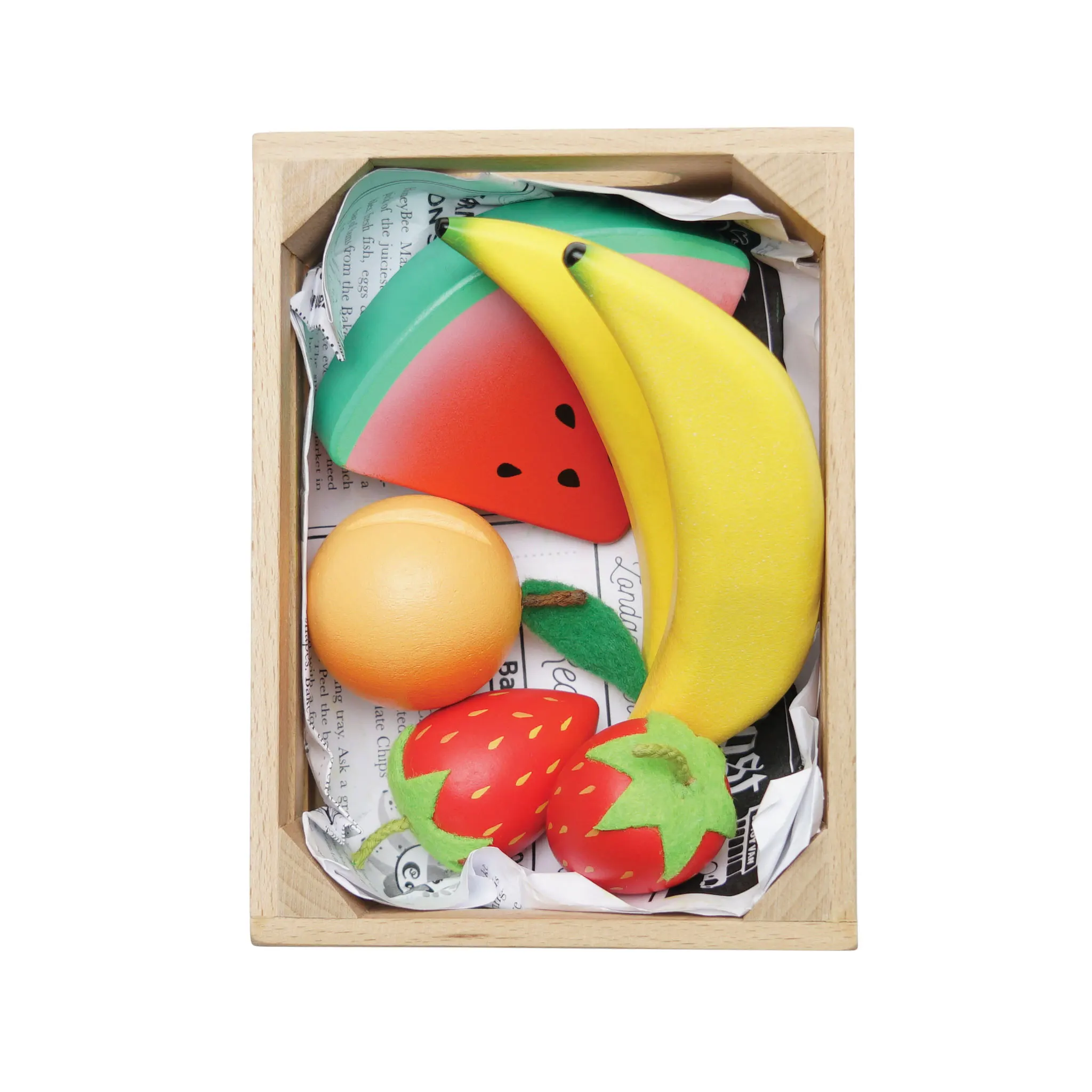 Gemischtes Obst Marktkiste / Smoothie Fruit Wooden Market Crate (New Look)-Le Toy Van (LTV)