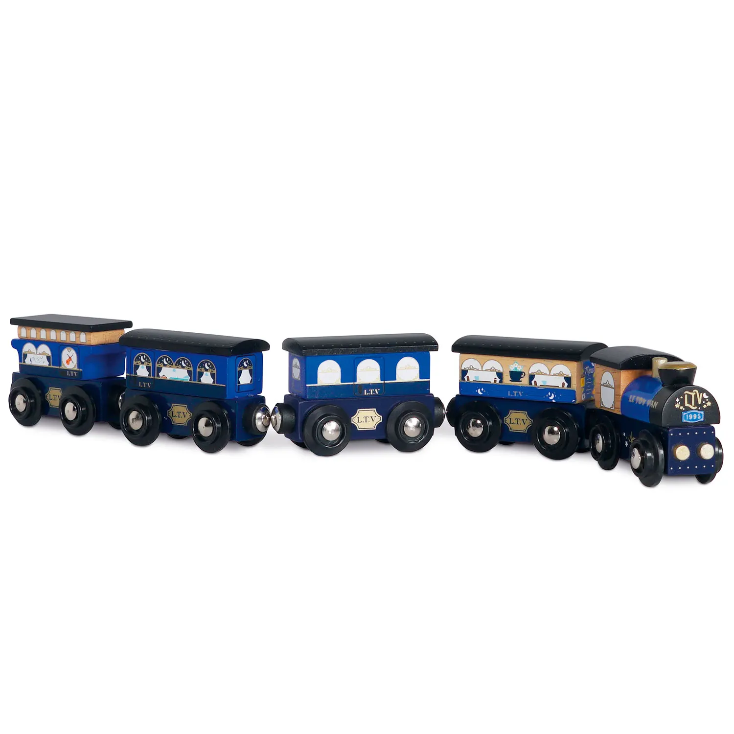 Blauer Zug mit Waggons / Twilight Train & Carriages (Blue)-Le Toy Van (LTV)