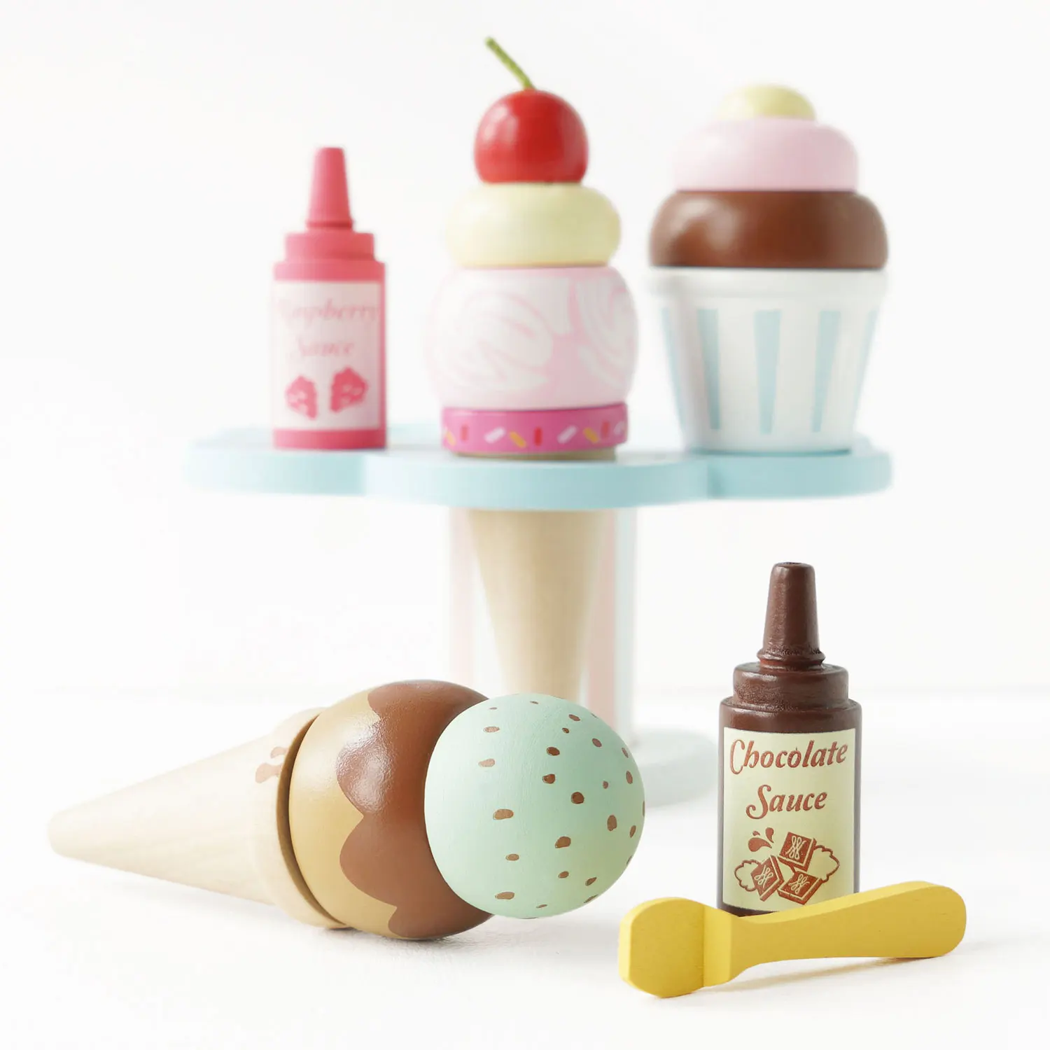 Carlos Eisständer / Wooden Ice Cream Stand & Toppings (New Look)-Le Toy Van (LTV)