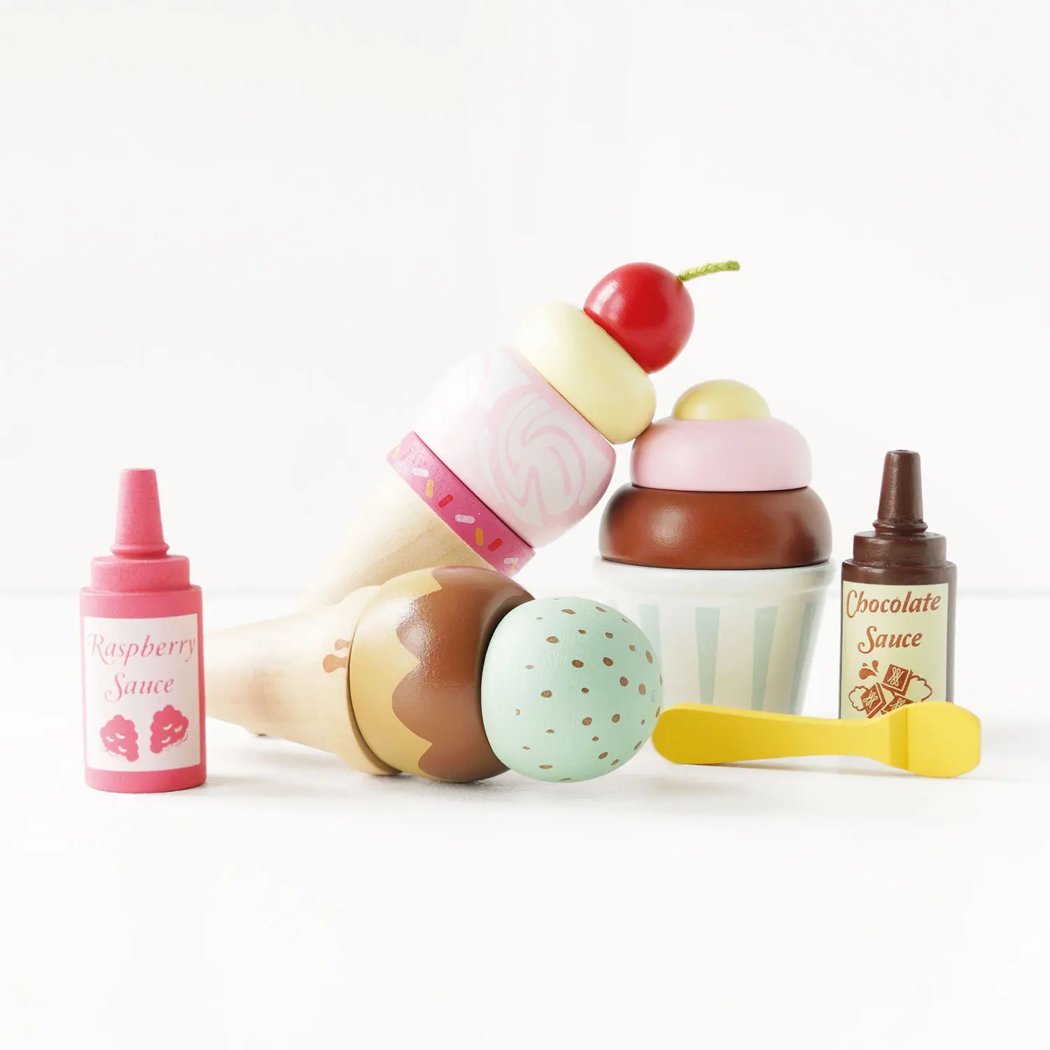 Carlos Eisständer / Wooden Ice Cream Stand & Toppings (New Look)-Le Toy Van (LTV)