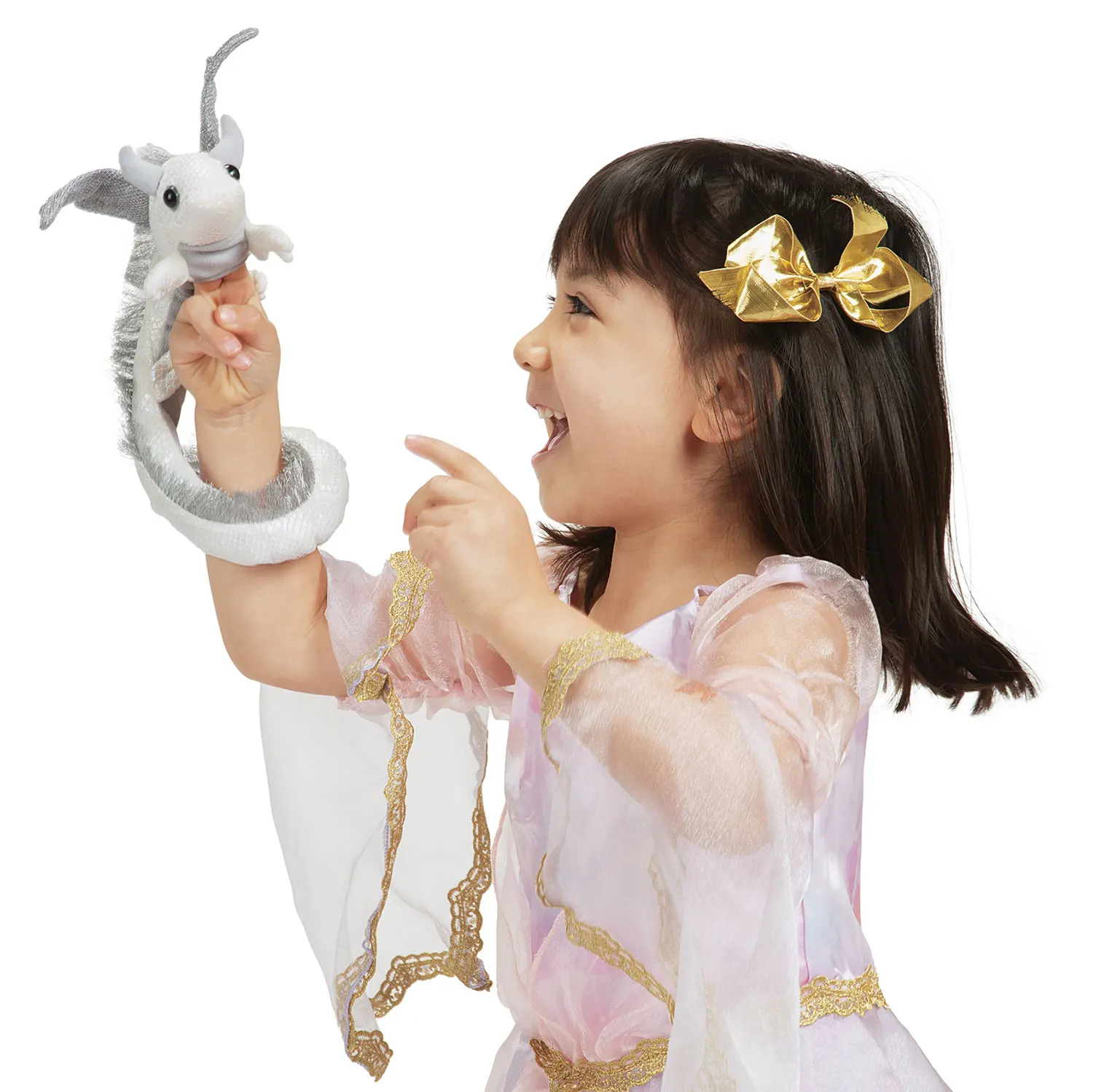 Drachenarmband weiß / Pearl Dragon Wristlet-Folkmanis® Puppets