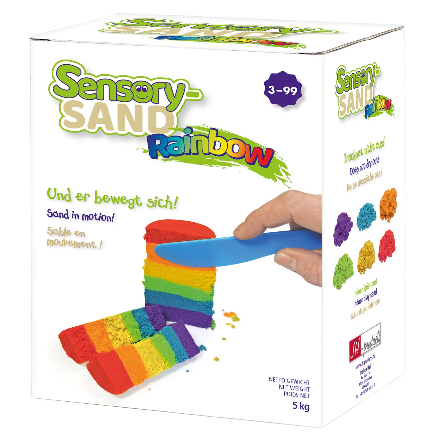 Sensory-Sand RAINBOW 5 kg - kinetische Fließeigenschaften-JH-products