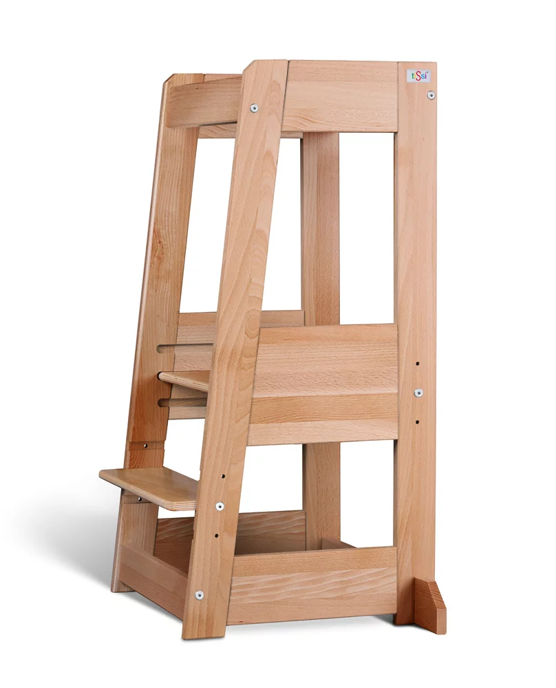 tiSsi® Entdeckerturm / Lernturm FELIX mitwachsend Buche massiv NATUR-tiSsi®