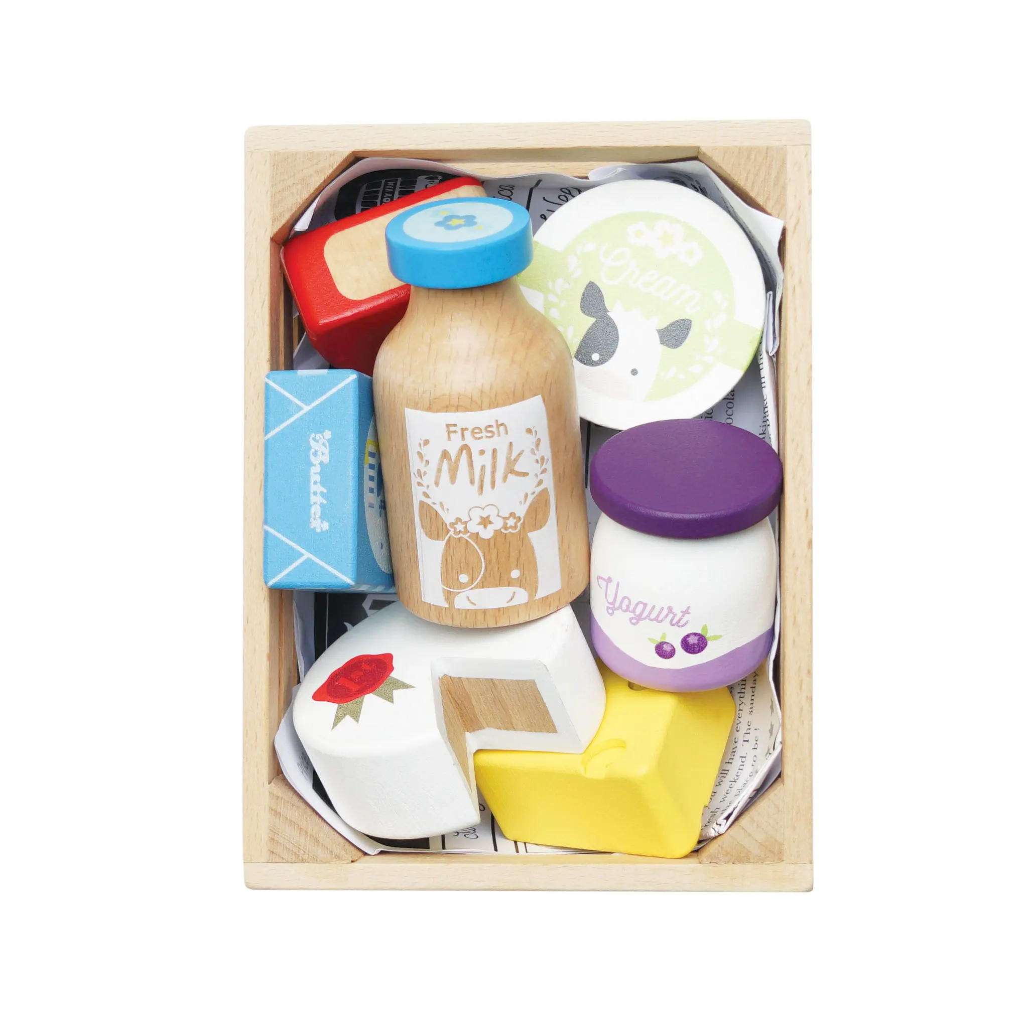 Käse & Milch Marktkiste / Cheese & Dairy Wooden Market Crate - 2022-Le Toy Van (LTV)