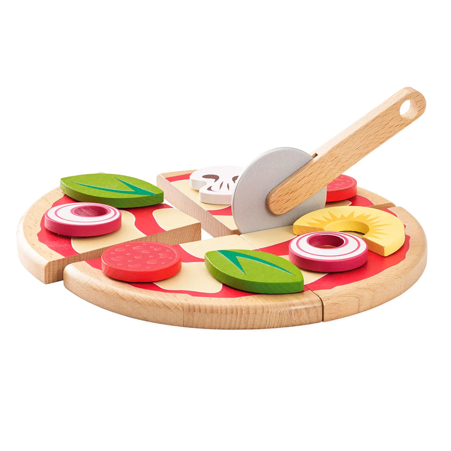 Pizza & Belag  mit Schneiderad / Pizza & Toppings with Slice Cutter-Le Toy Van (LTV)
