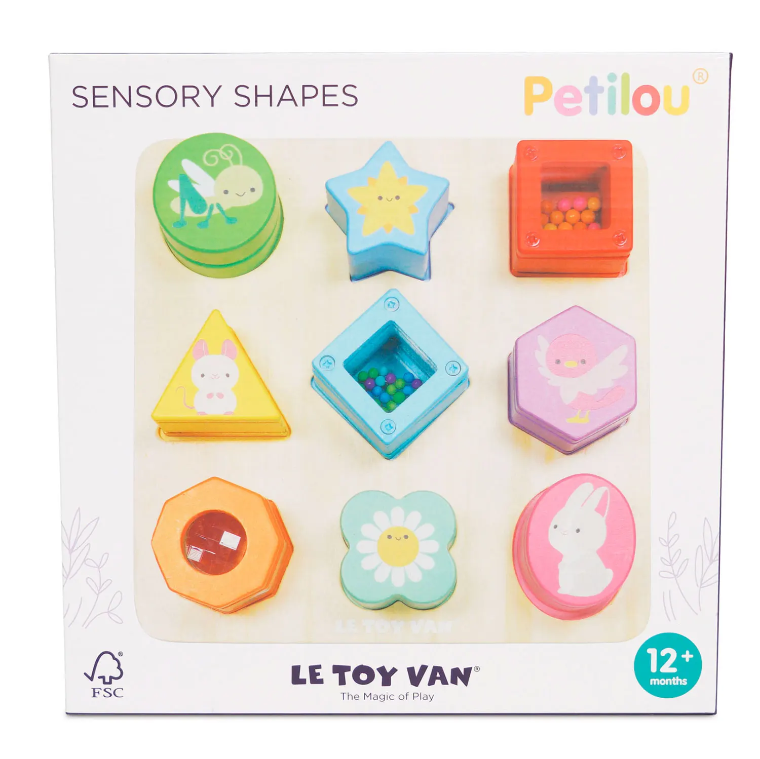 Petilou Sensorische Formen / Rainbow Sensory Shape Sorter-Le Toy Van (LTV)