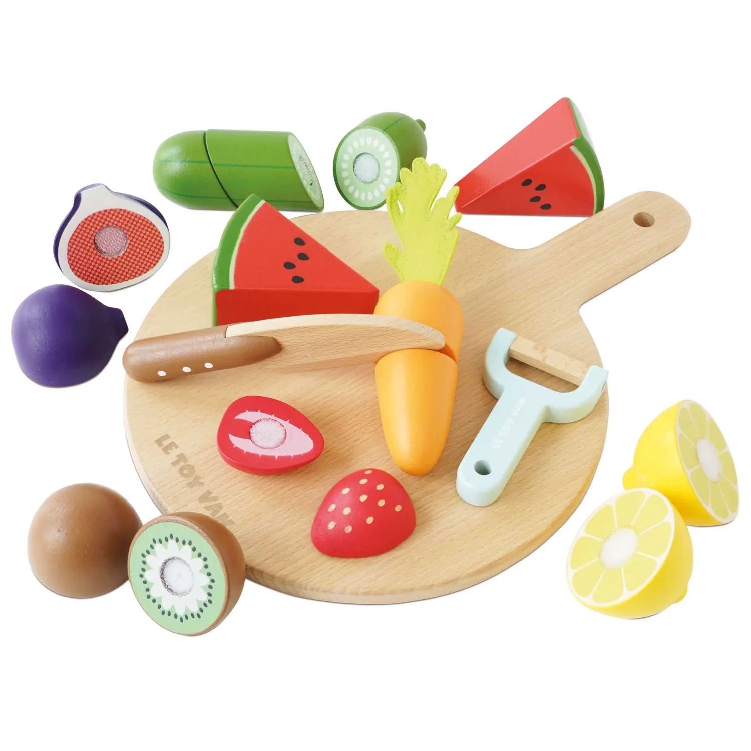Schneidebrett mit Superfood / Wooden Chopping Board & Sliceable Play Food-Le Toy Van (LTV)