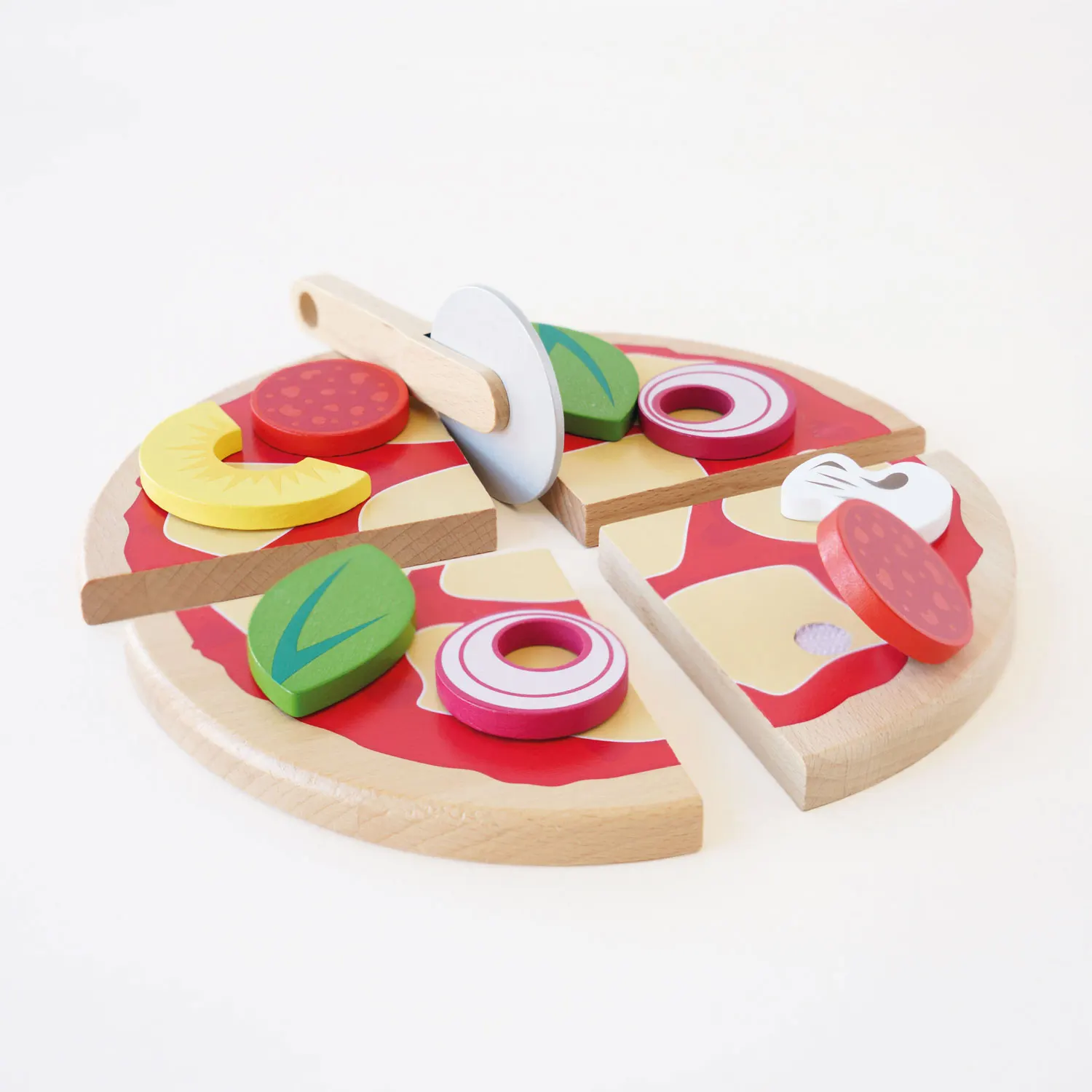 Pizza & Belag  mit Schneiderad / Pizza & Toppings with Slice Cutter-Le Toy Van (LTV)