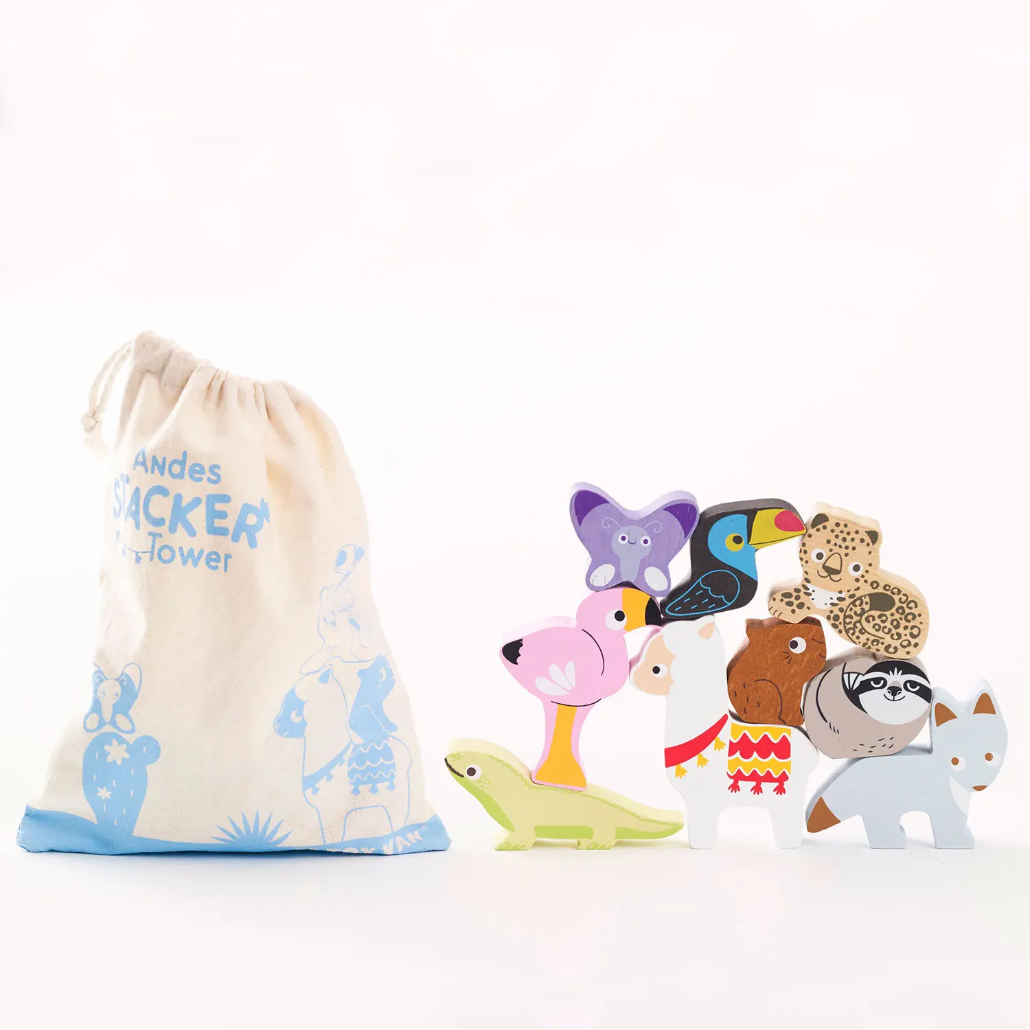 Stapelspiel Rainforest  / Andes Wooden Animals Stacking Toy-Le Toy Van (LTV)