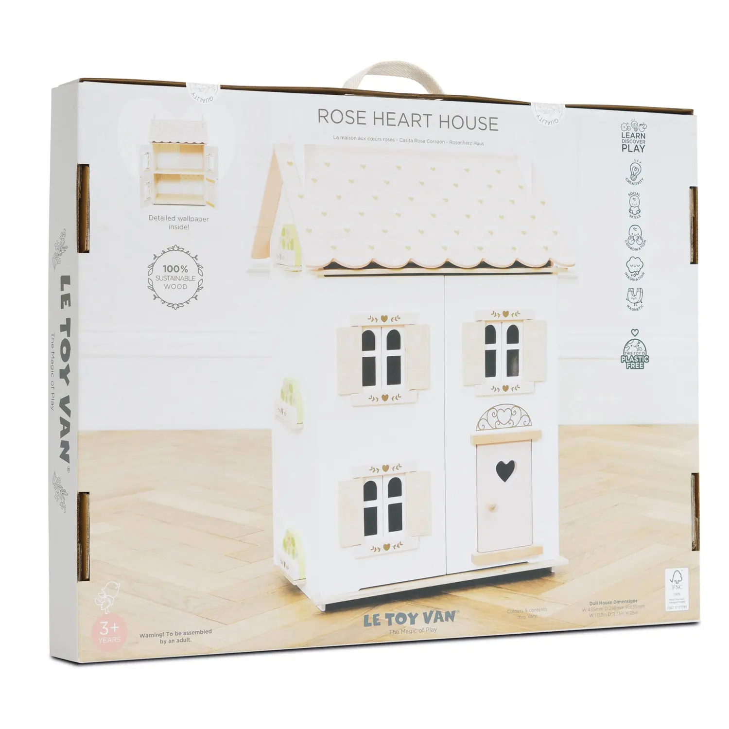 Roseheart Wooden Dolls House,Furniture & Family