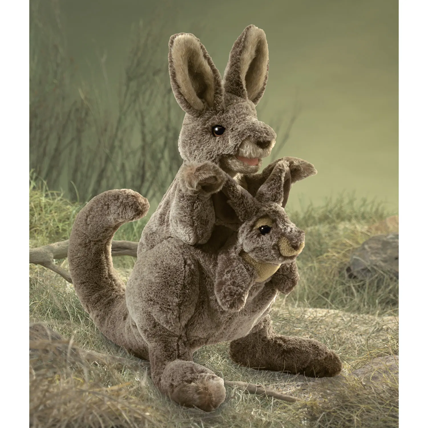 Känguru mit Baby / Kangaroo with Joey-Folkmanis® Puppets