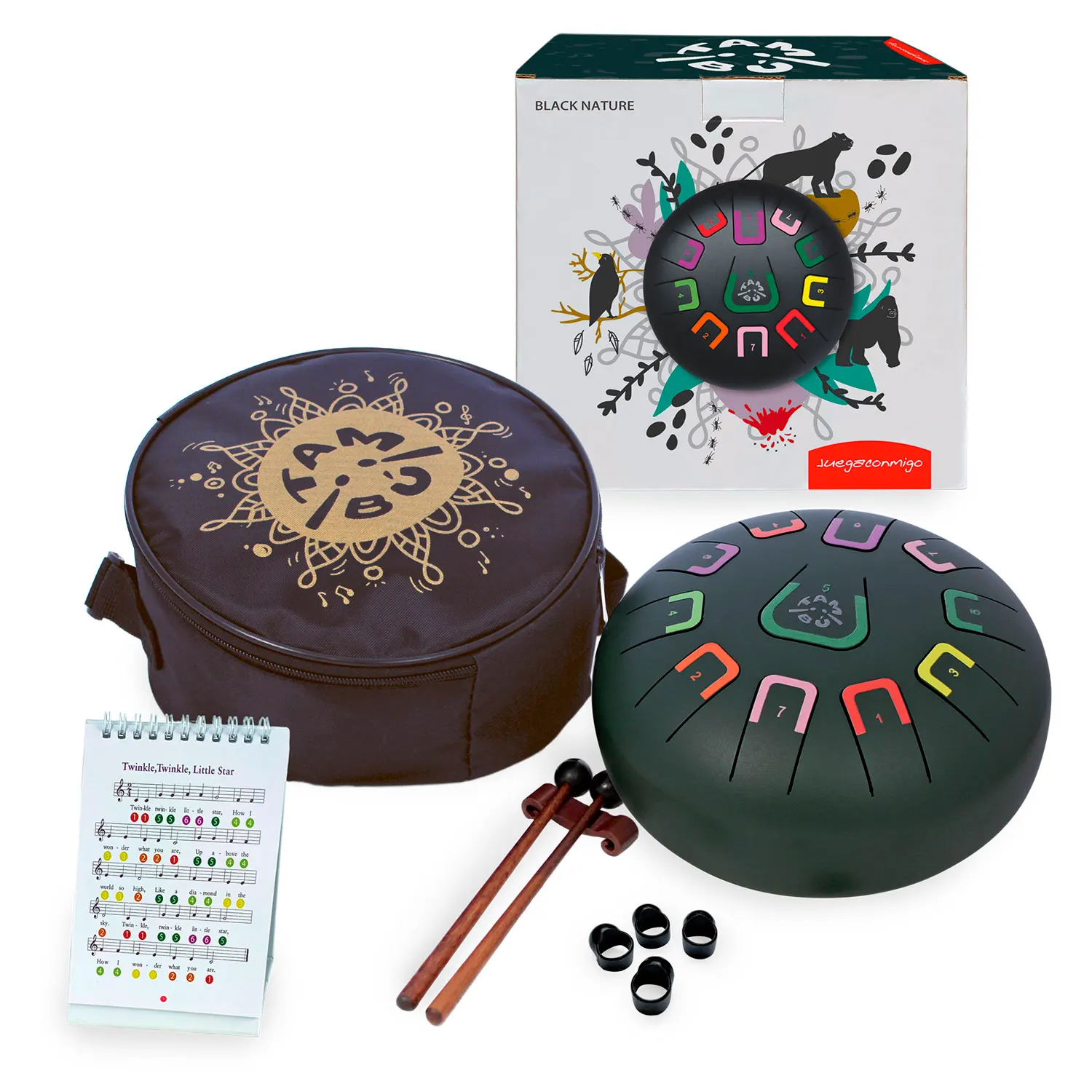 Tambu Steel Drum - Black Nature (Matt Black)-JuegaConmigo