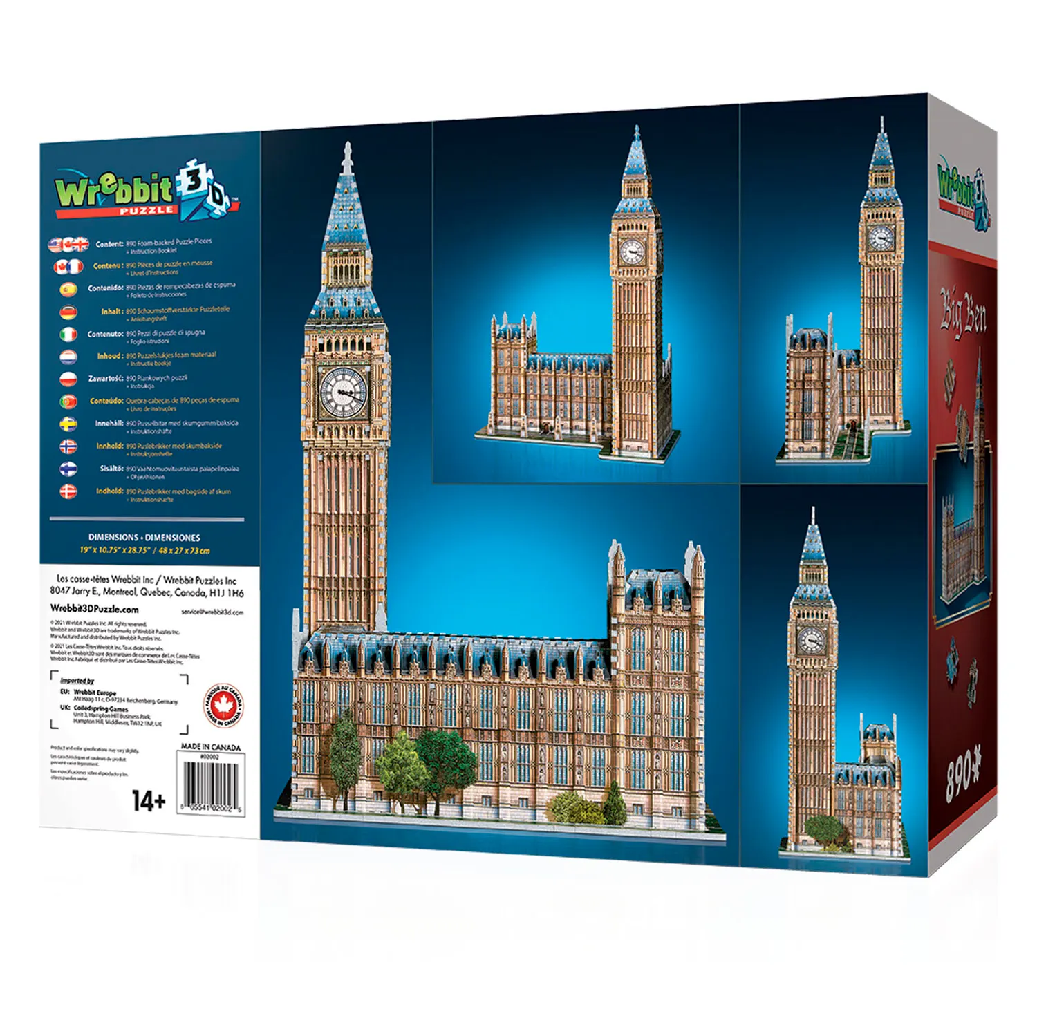 Big Ben & House of Parliament - Queen Elisabeth Tower / 3D-Puzzle-Wrebbit-3D Puzzles