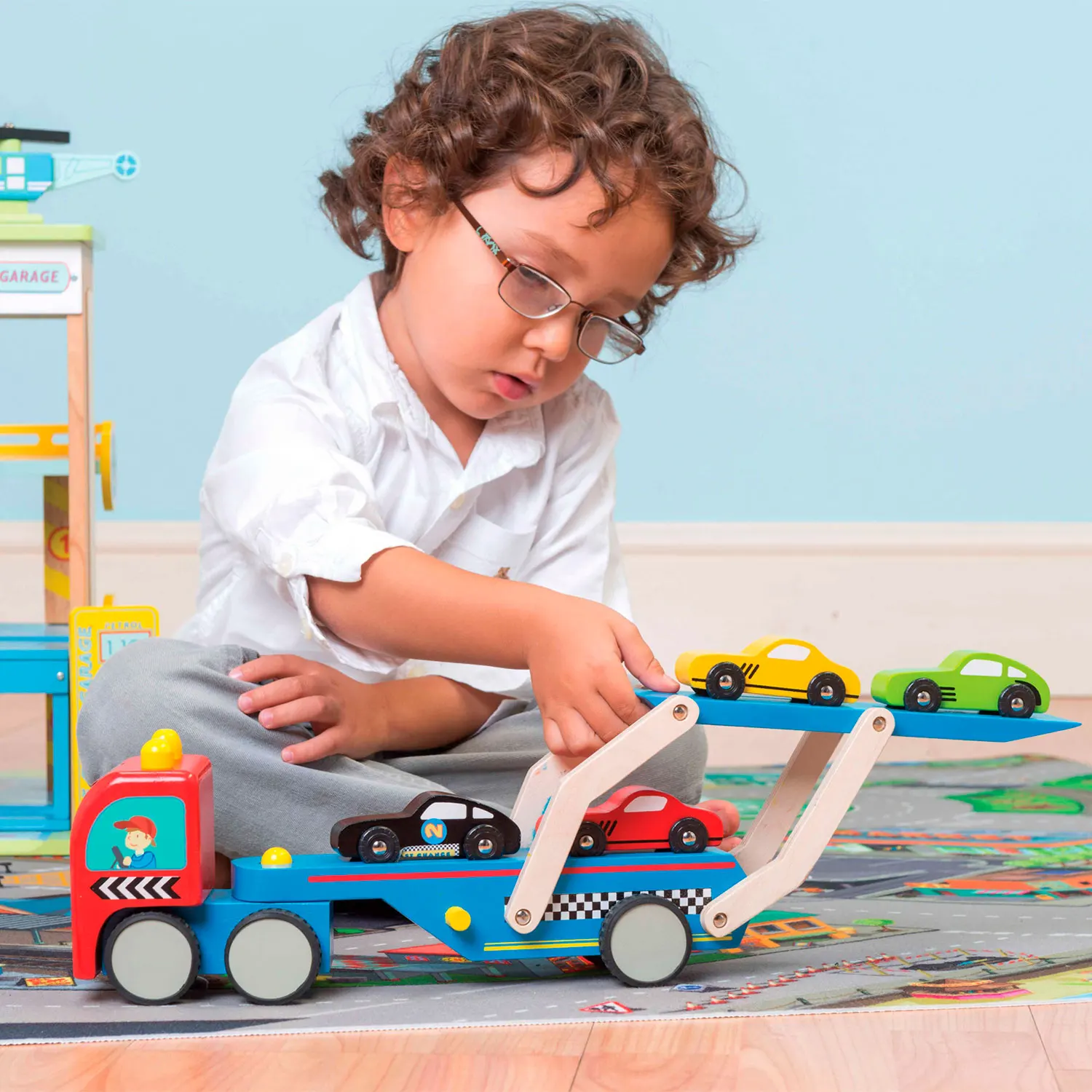 Rennwagen Transporter Set / Race Car Transporter Set-Le Toy Van (LTV)