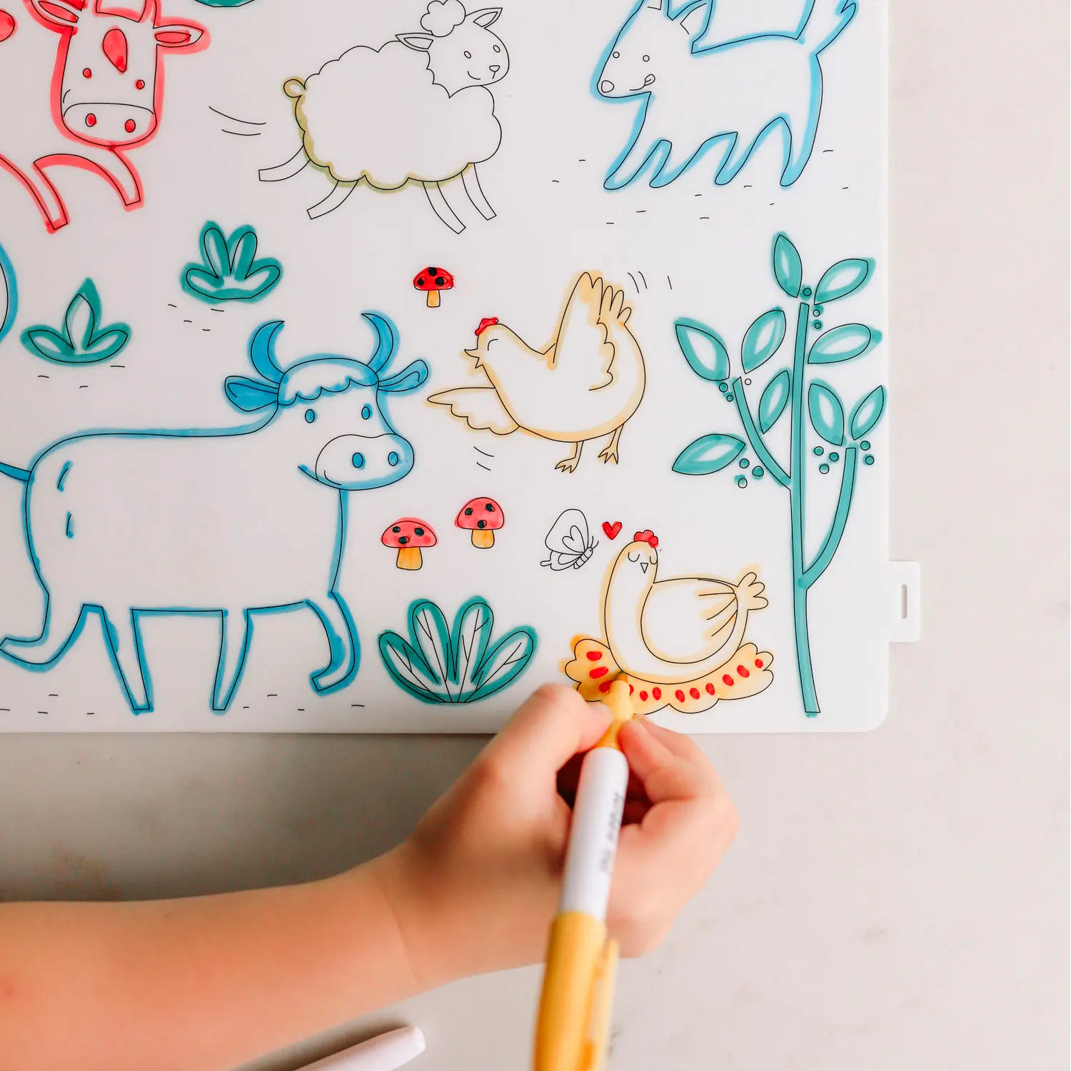 Scribble Mat 4 Farben / 4 colors - On the farm-JuegaConmigo