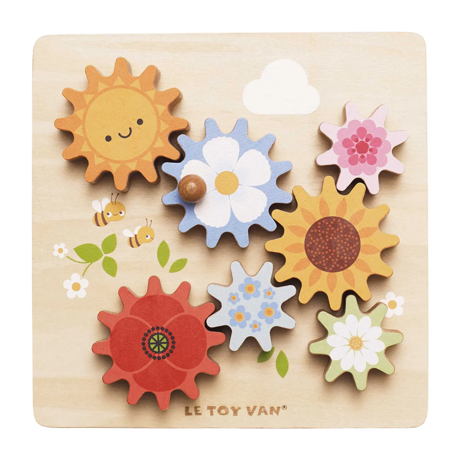 Zahnrad-Spiel "Biene und Blumen / Meadow Bees Gear & Cogs-Le Toy Van (LTV)