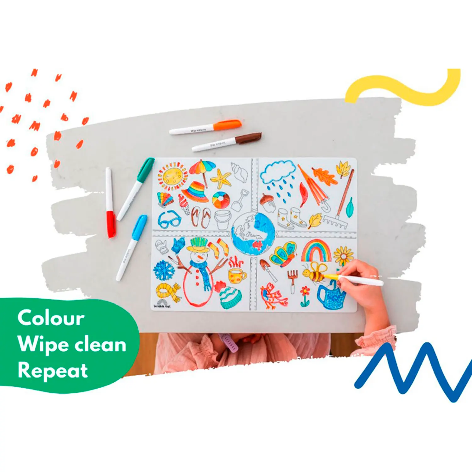 Scribble Mat 6 Farben / 6 colors - Season of the year-JuegaConmigo
