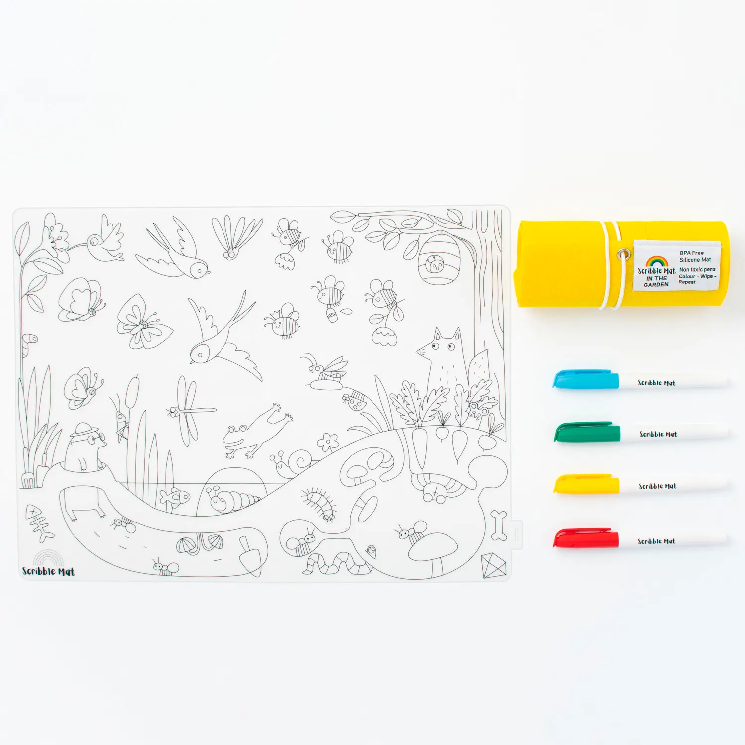 Scribble Mat 4 Farben / 4 colors - In the garden-JuegaConmigo