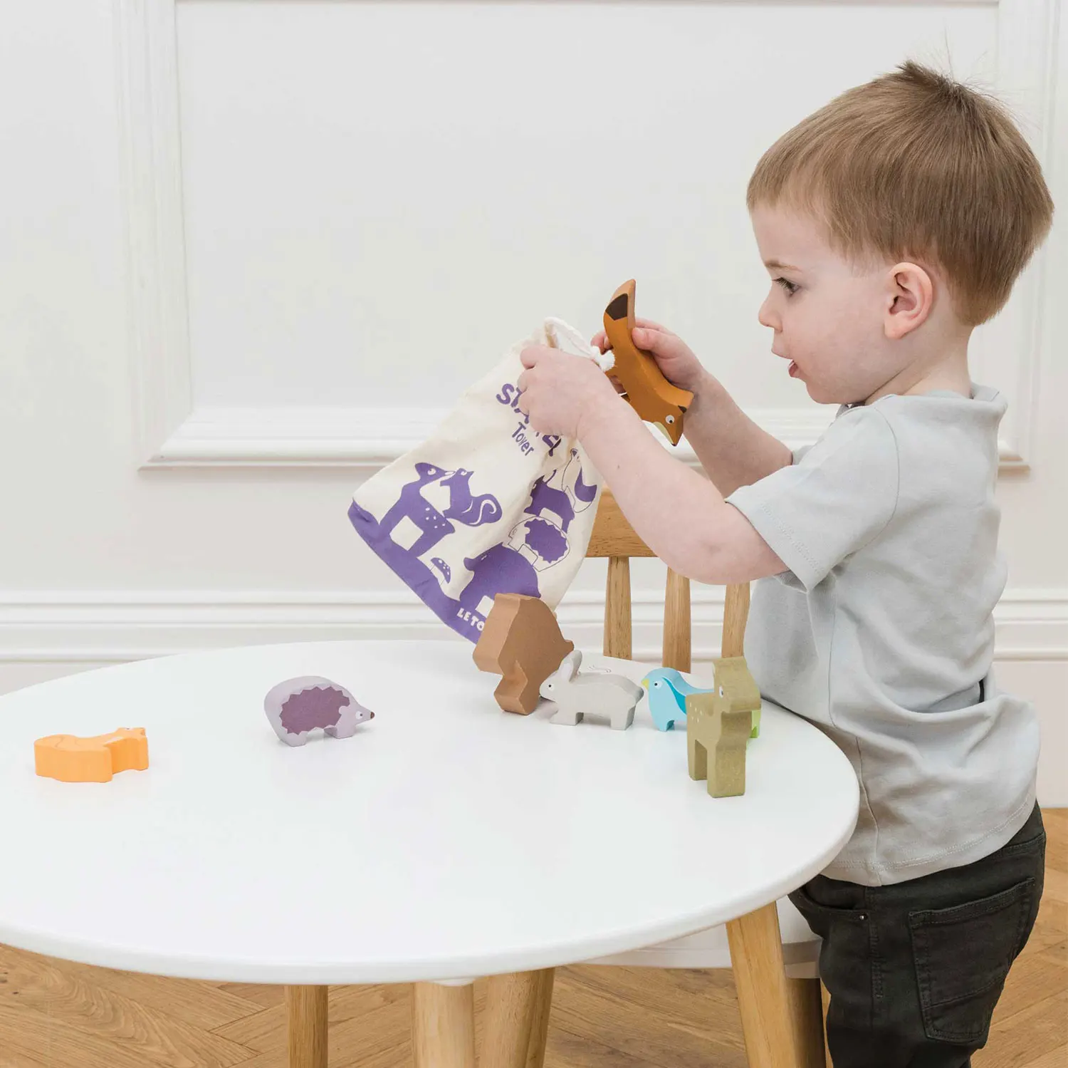 Stapelspiel Waldtiere / Woodland Stacking Forest Anmimals & Bag-Le Toy Van (LTV)