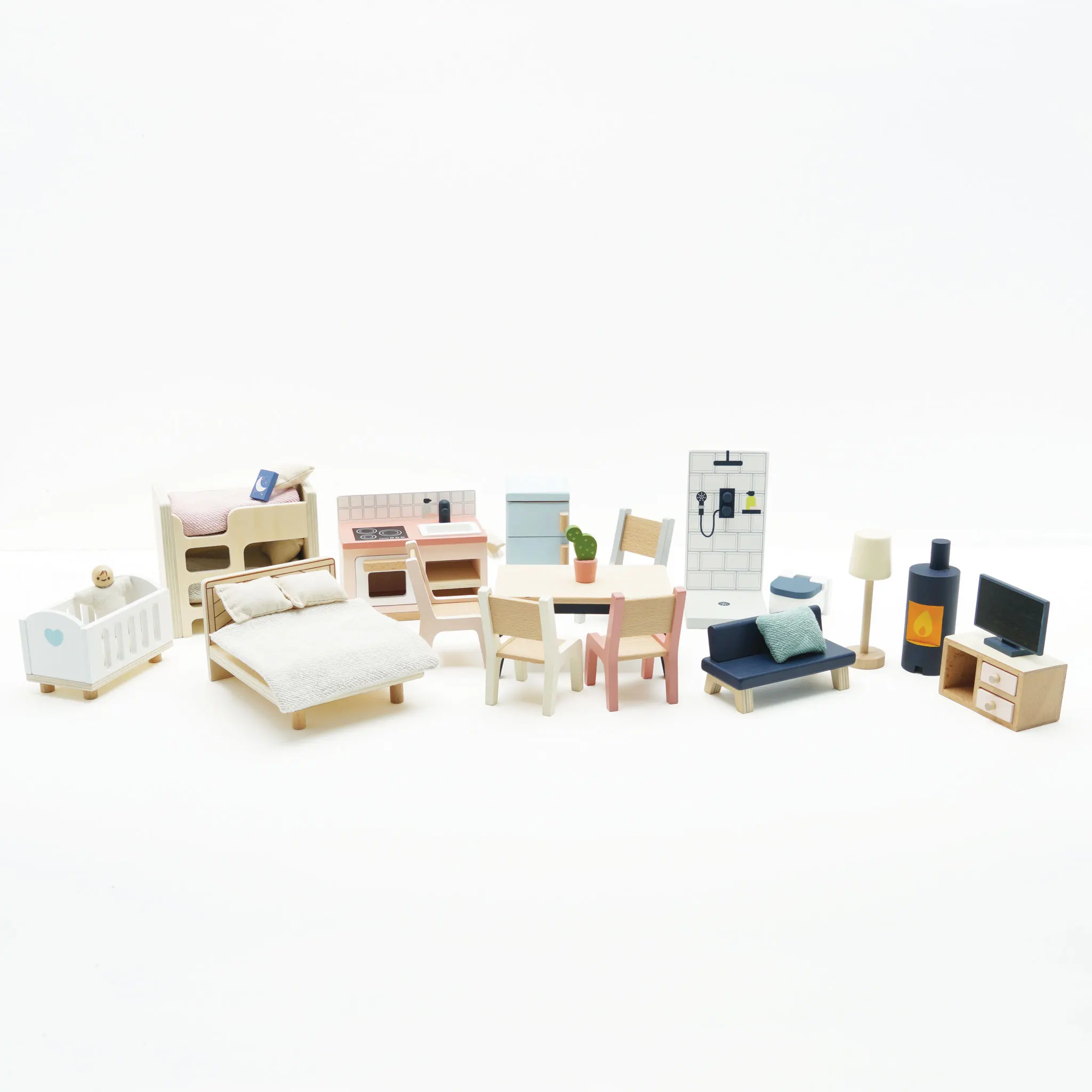 Starter Set Puppenhausmöbel/Complete DollsHouse Furniture Set (New Look)-Le Toy Van (LTV)