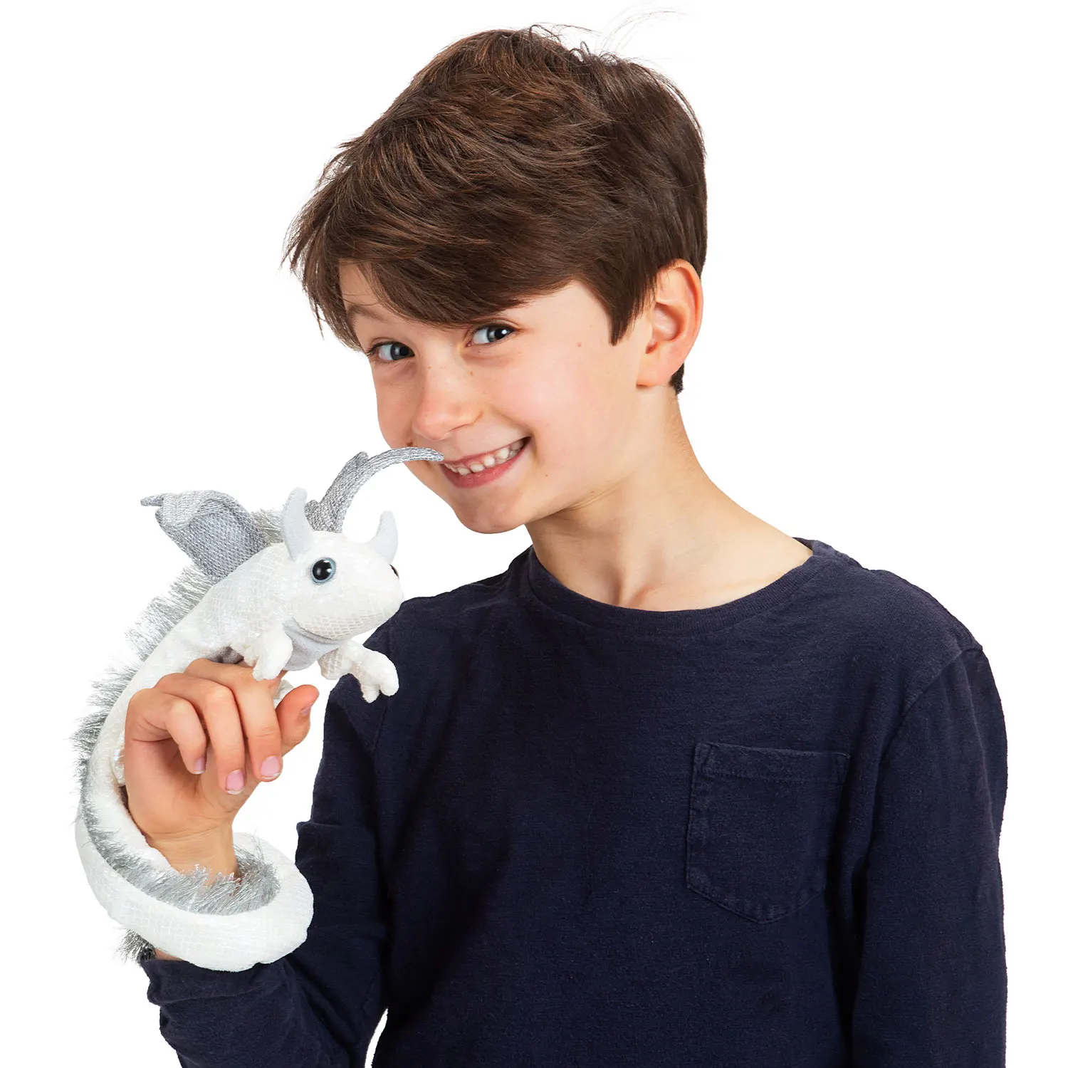 Drachenarmband weiß / Pearl Dragon Wristlet-Folkmanis® Puppets