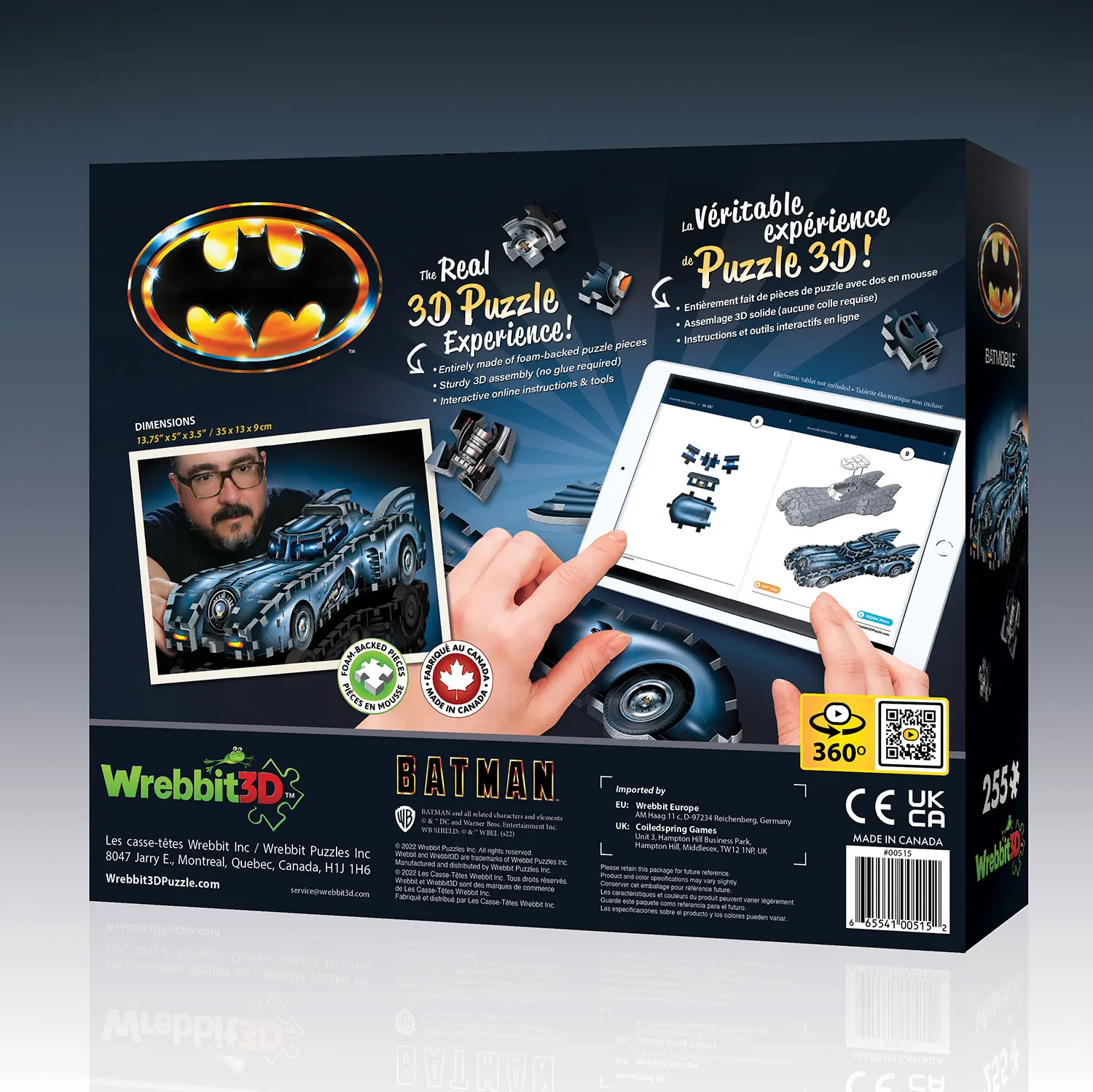 Batmobil 255 pcs. 3D Puzzle-Wrebbit-3D Puzzles