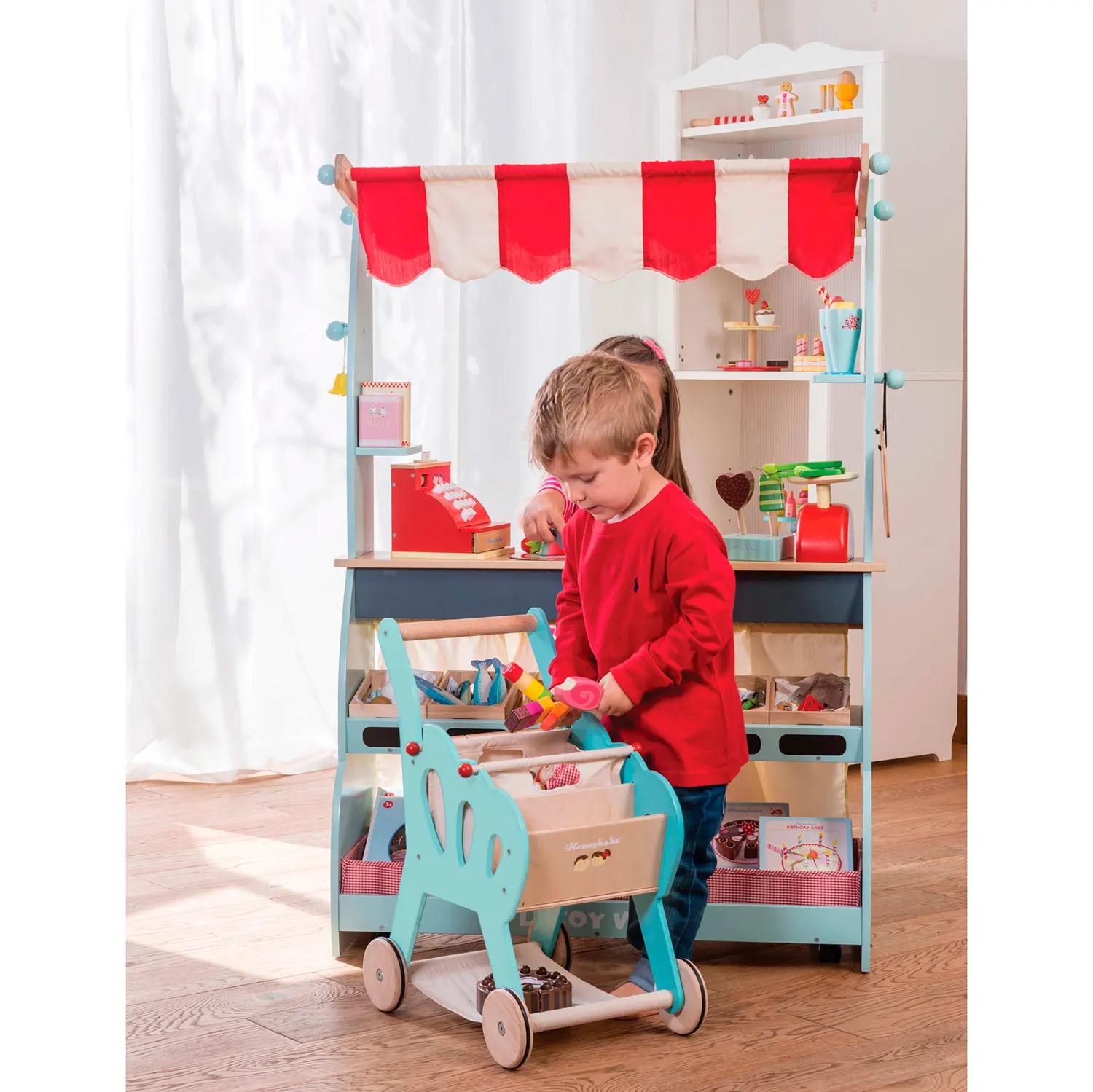 Einkaufswagen (mit abnehmbarer Stofftasche) / Shopping Grocery Trolley & Bag-Le Toy Van (LTV)