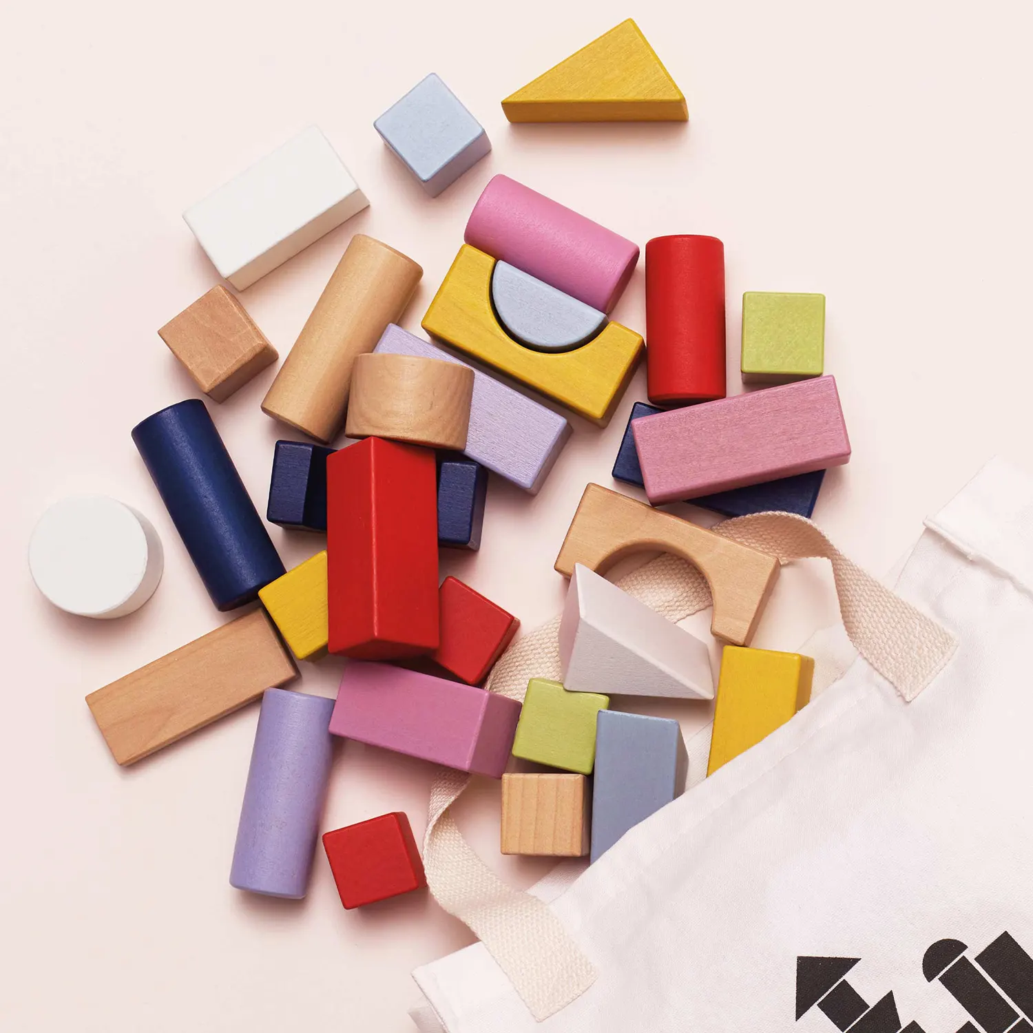 Bausteine & Tasche / Colourful Building Blocks & Bag - 60 pc. (New Look)-Le Toy Van (LTV)