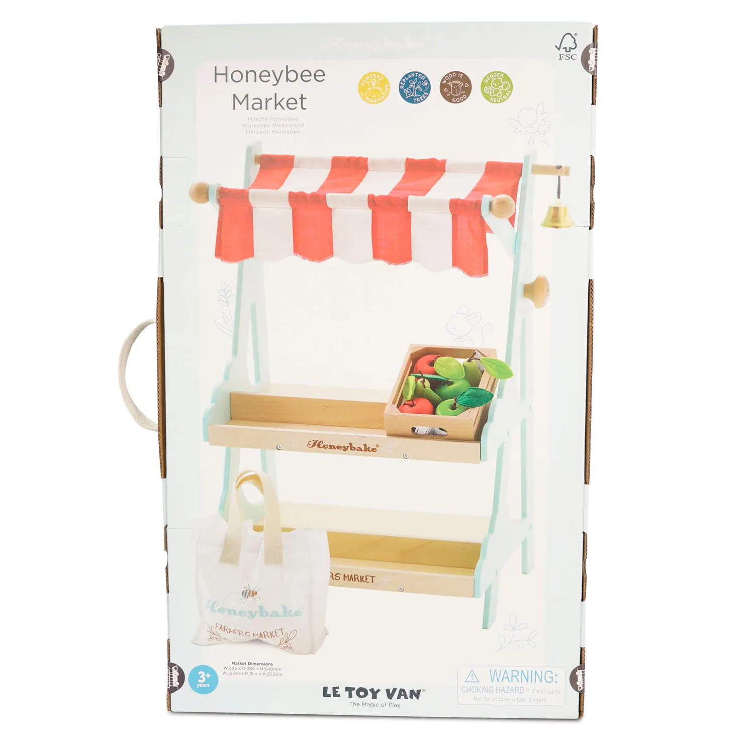 Honeybee Marktstand / Wooden Market Stall & Fruit Play Food Crate-Le Toy Van (LTV)