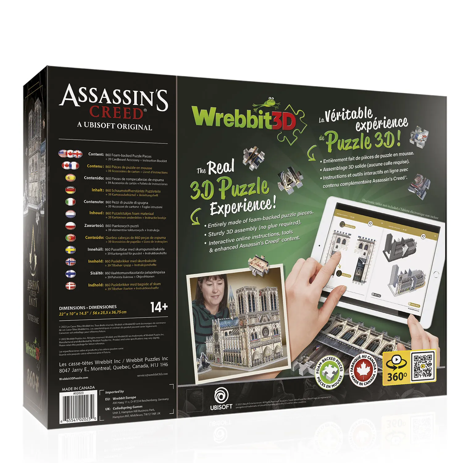 ASSASSINS CREED UNITY Notre-Dame (860 Teile)-Wrebbit-3D Puzzles