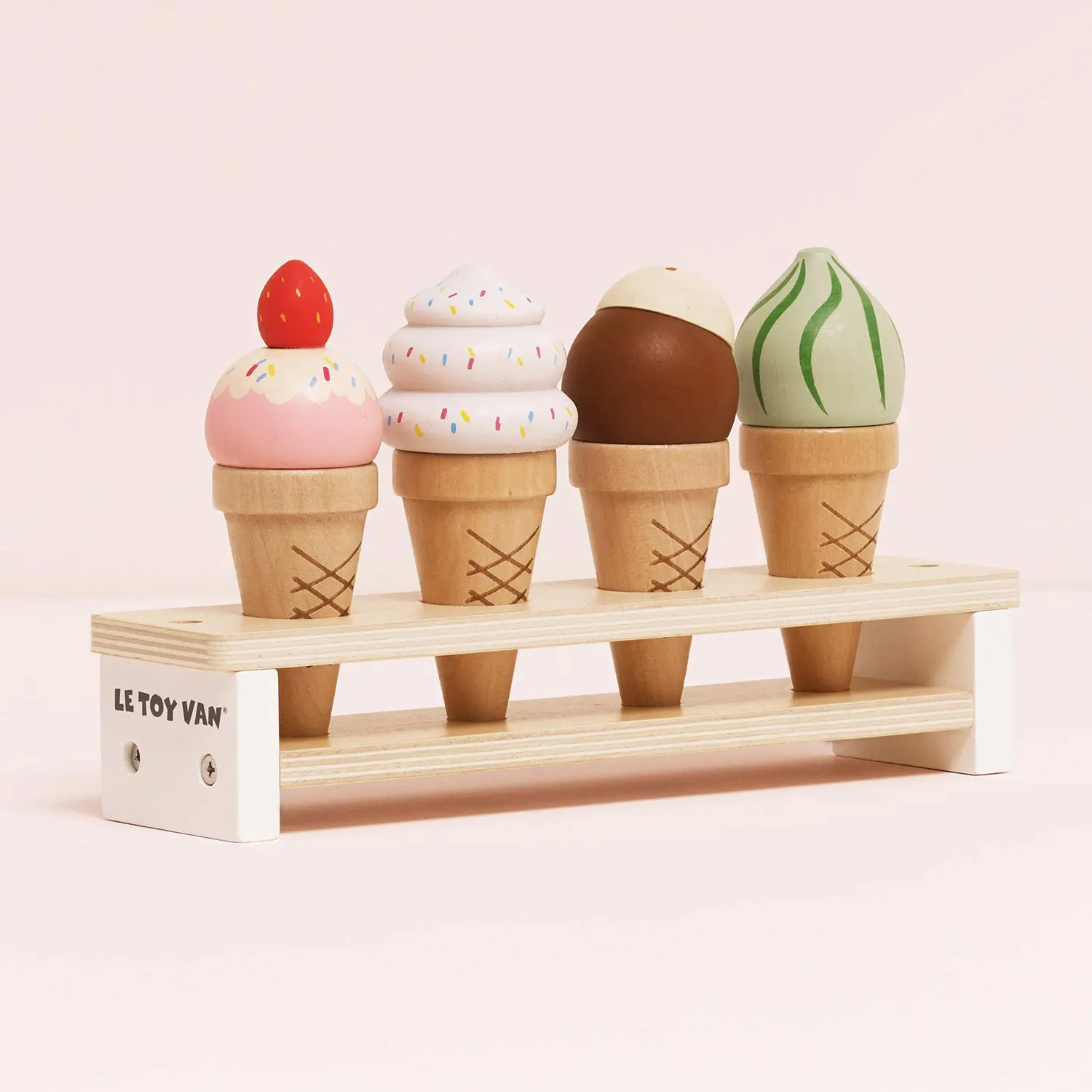 Eiscreme auf Waffeln  / Wooden Ice Cream Cones Set (New Look)-Le Toy Van (LTV)