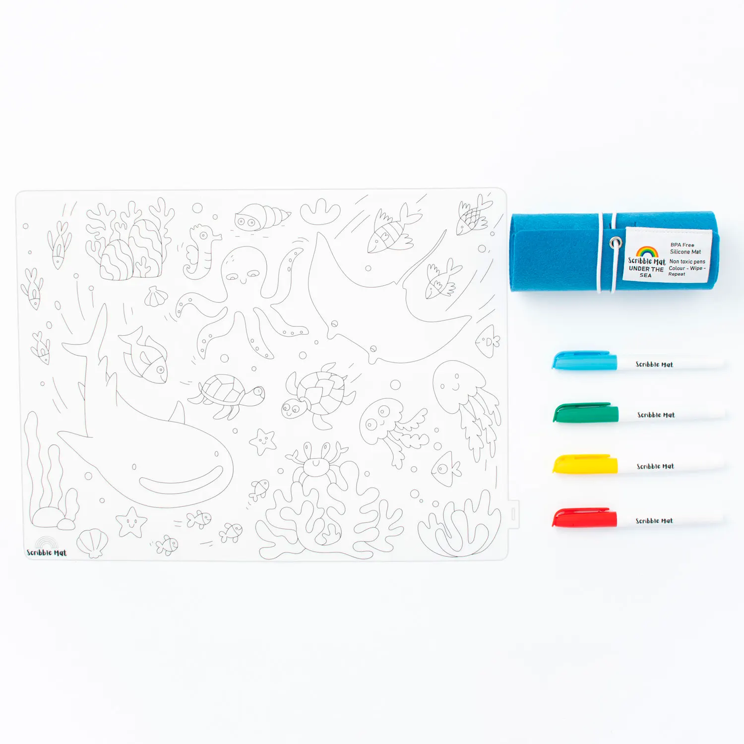Scribble Mat 4 Farben / 4 colors - Under the sea-JuegaConmigo