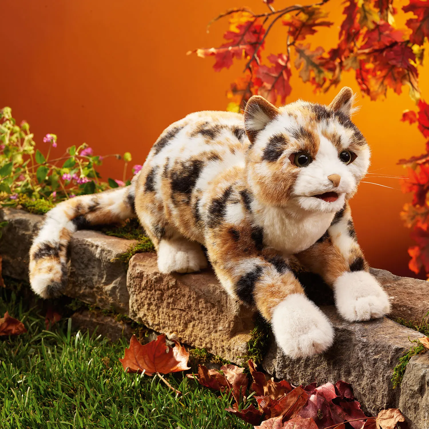 Calico Cat / 3-farbige Hauskatze-Folkmanis® Handpuppen