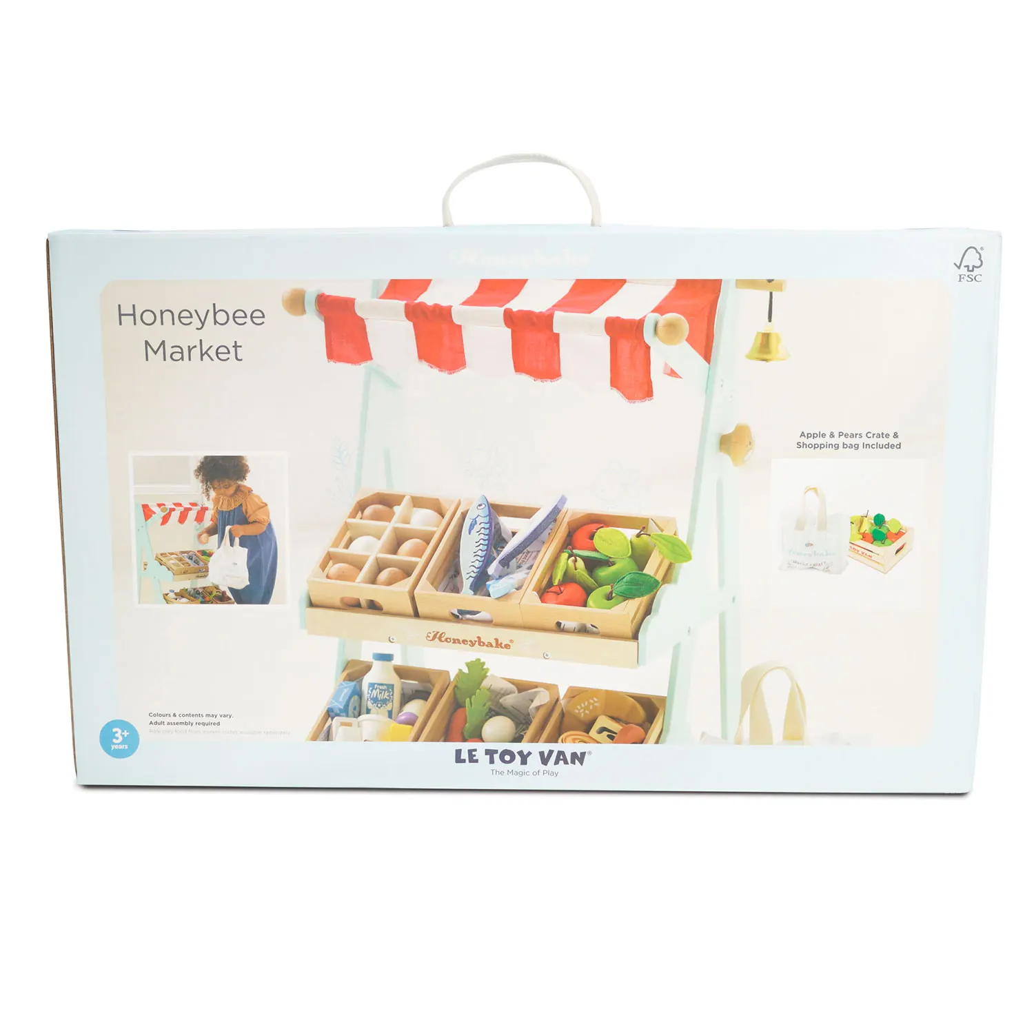 Honeybee Marktstand / Wooden Market Stall & Fruit Play Food Crate-Le Toy Van (LTV)
