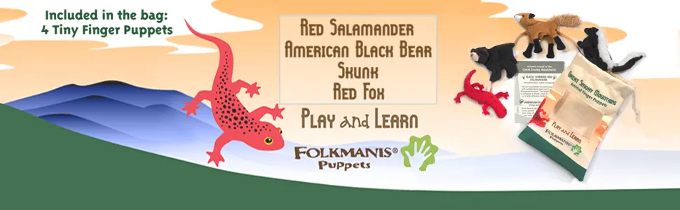 Großes Smoky Mountain Tier Set / Great Smoky Mtn Animal Set-Folkmanis® Puppets