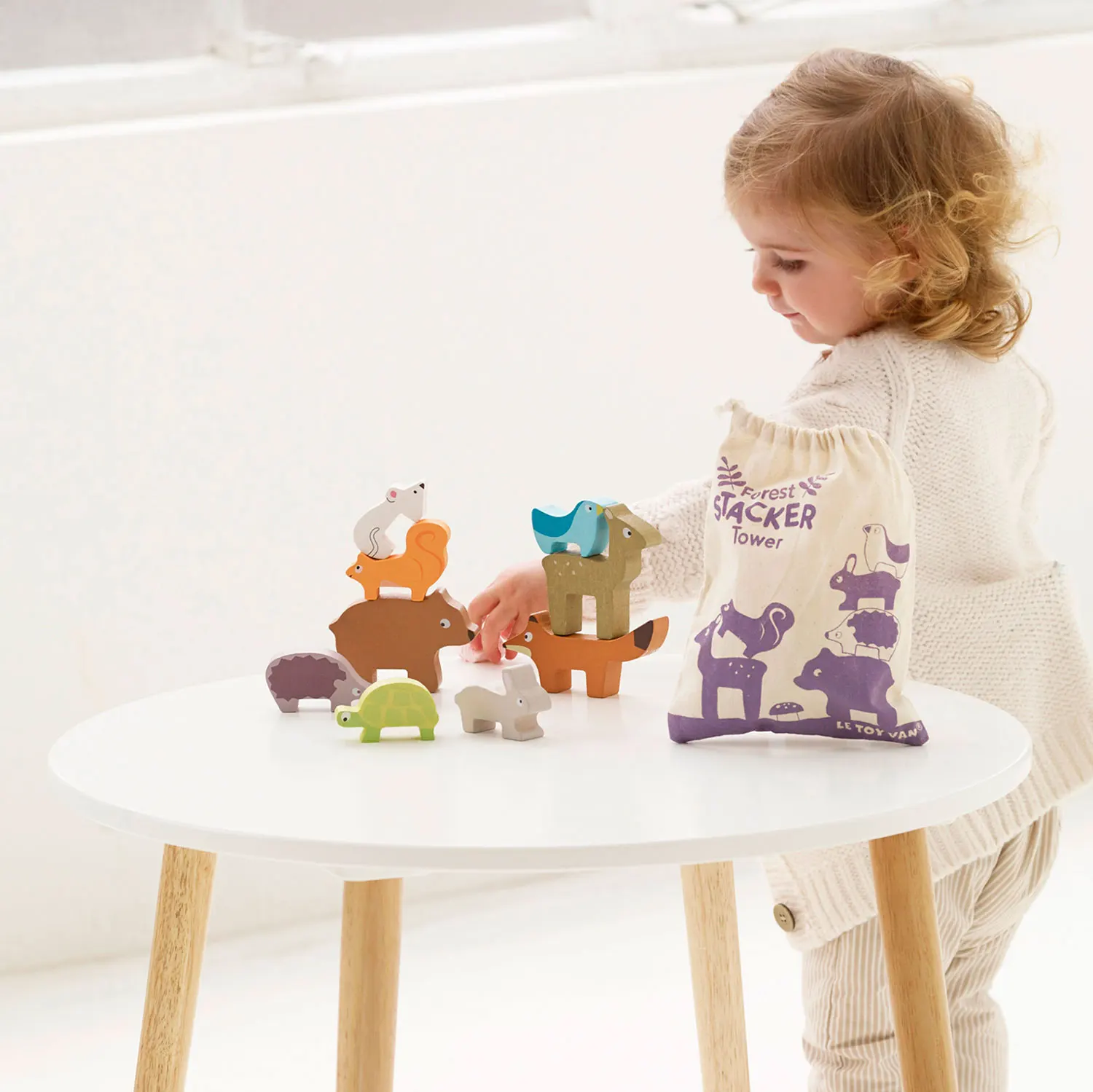 Stapelspiel Waldtiere / Woodland Stacking Forest Anmimals & Bag-Le Toy Van (LTV)