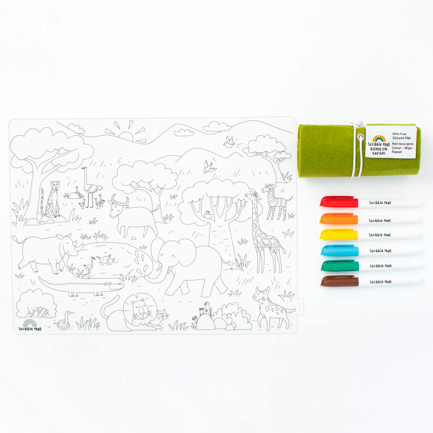 Scribble Mat 6 Farben / 6 colors - Safari-JuegaConmigo