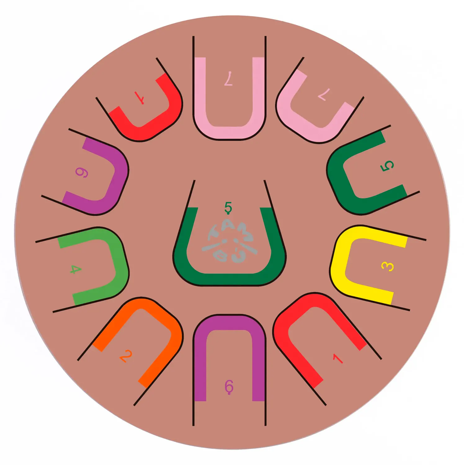 Tambu+ 10"/25 cm - Deep Flow (terracotta)-JuegaConmigo