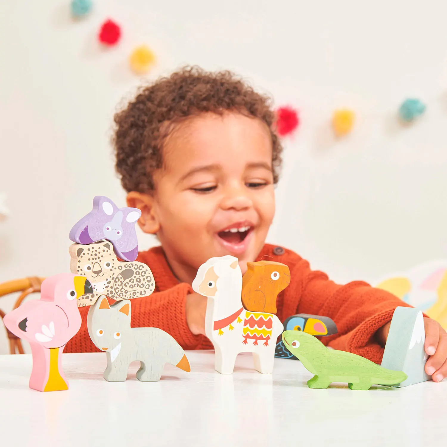 Stapelspiel Rainforest  / Andes Wooden Animals Stacking Toy-Le Toy Van (LTV)