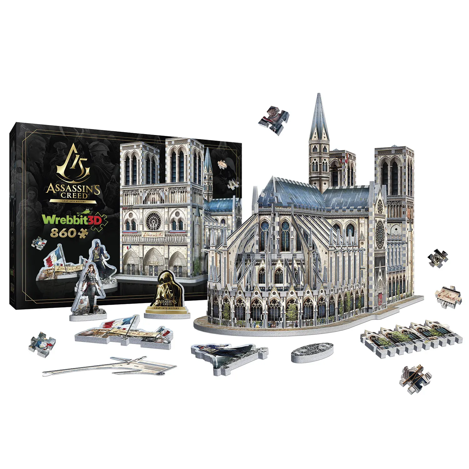 ASSASSINS CREED UNITY Notre-Dame (860 Teile)-Wrebbit-3D Puzzles