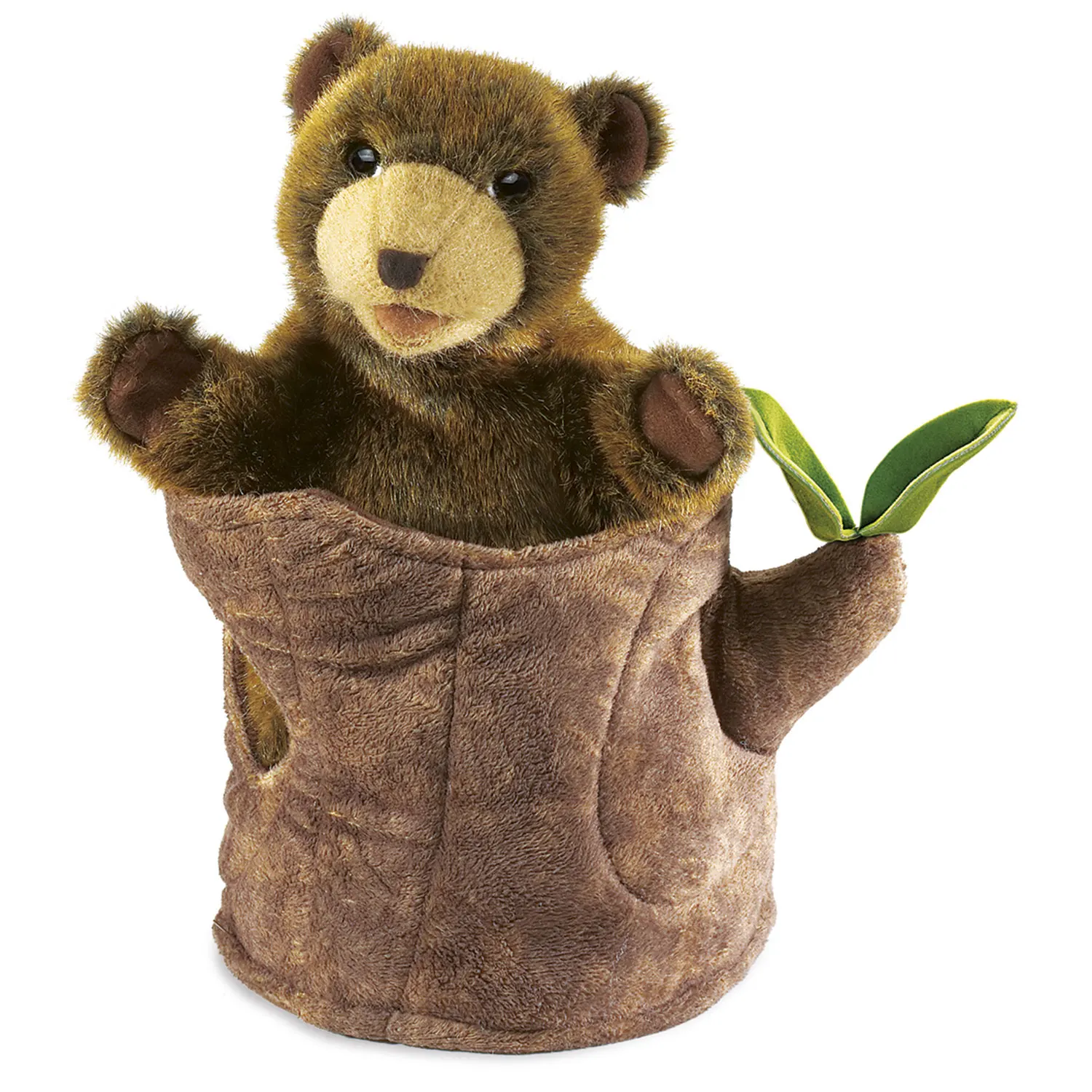 Bär im Baumstamm / Bear in Tree Stump-Folkmanis® Puppets