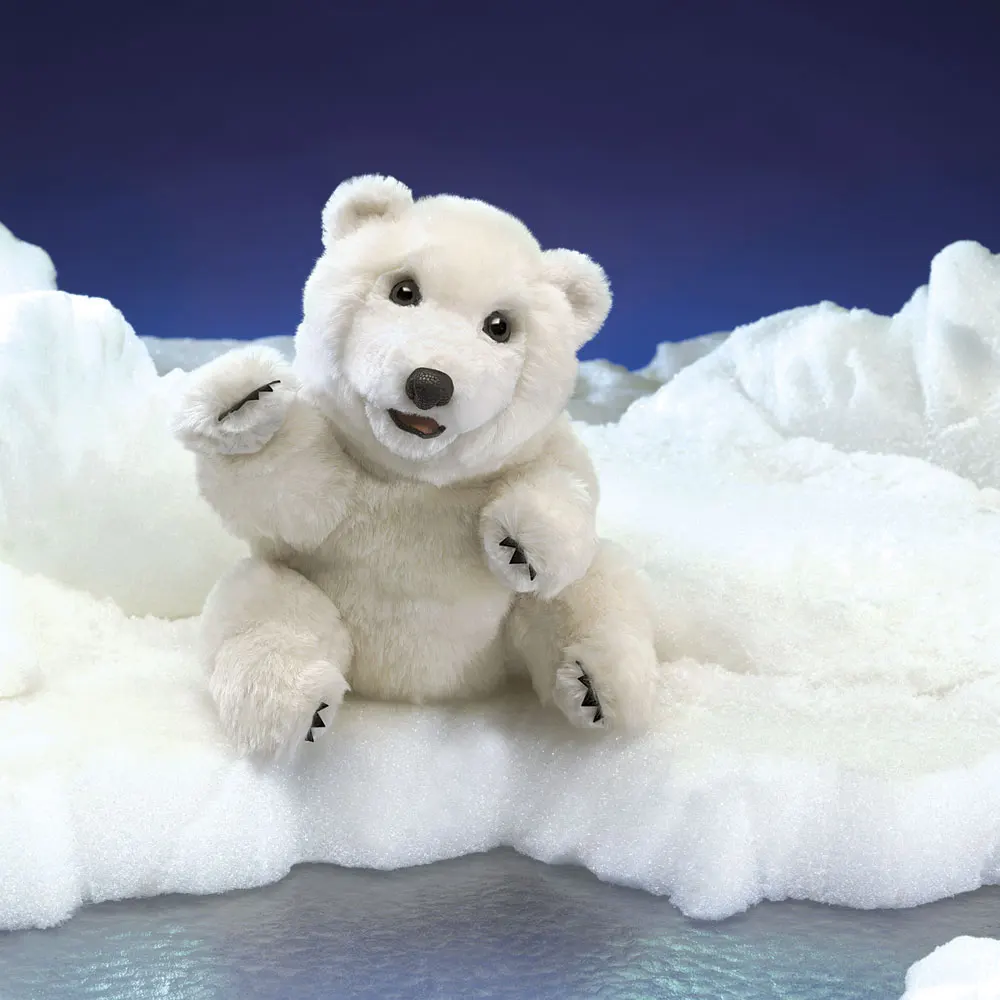 Eisbär sitzend / Sitting Polar Bear-Folkmanis® Puppets