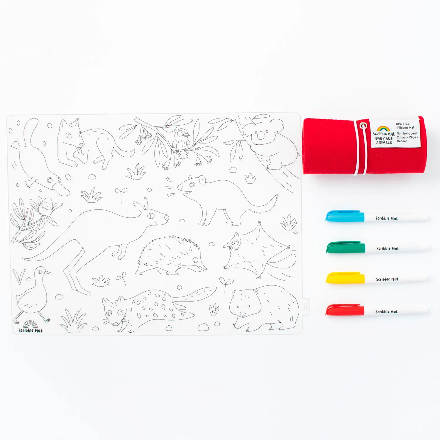 Scribble Mat 4 Farben / 4 colors - Australien Animals-JuegaConmigo
