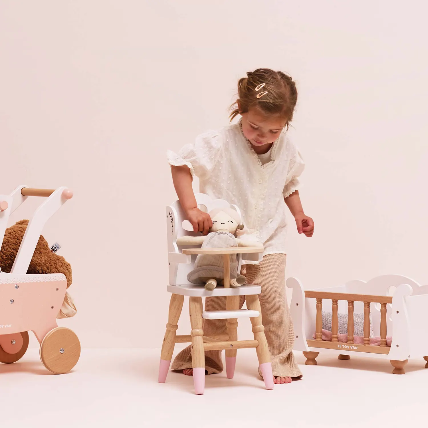 Dolls Wooden High Chair (New Look)-Le Toy Van (LTV)