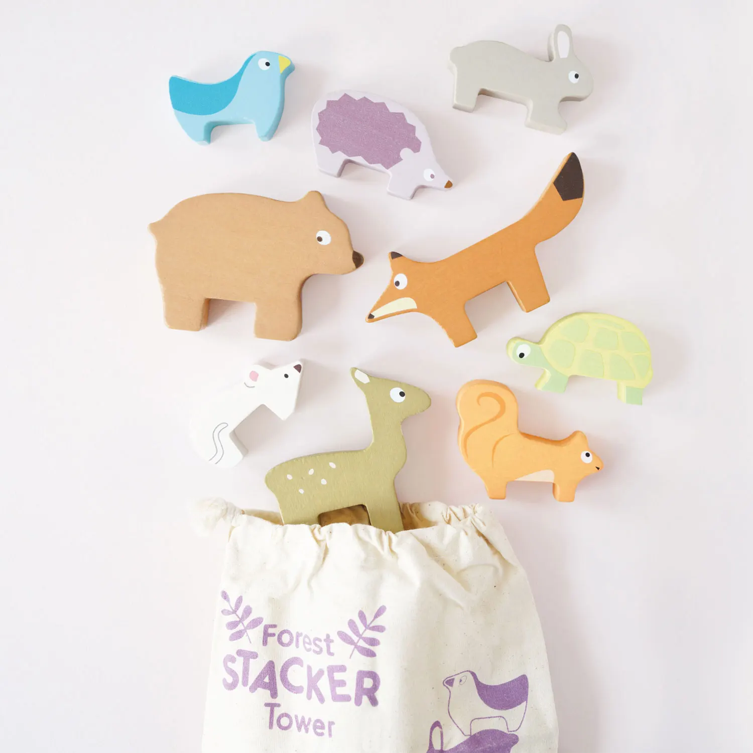 Stapelspiel Waldtiere / Woodland Stacking Forest Anmimals & Bag-Le Toy Van (LTV)