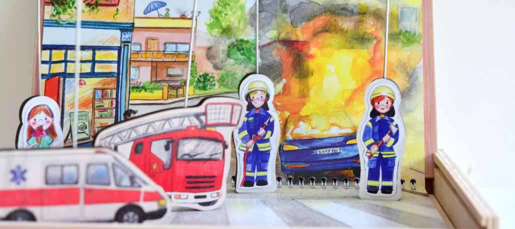 Ergängzungsset Arbeitswelt 253 - 9 Bühnenbilder zu 3 Themen, 4 Fahrzeuge und4 Fi-WeyKick