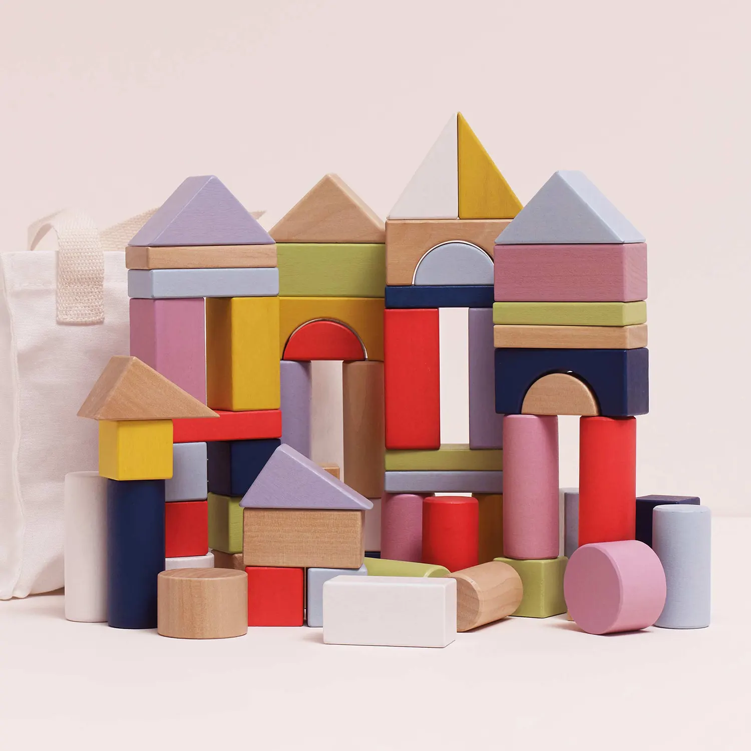 Bausteine & Tasche / Colourful Building Blocks & Bag - 60 pc. (New Look)-Le Toy Van (LTV)